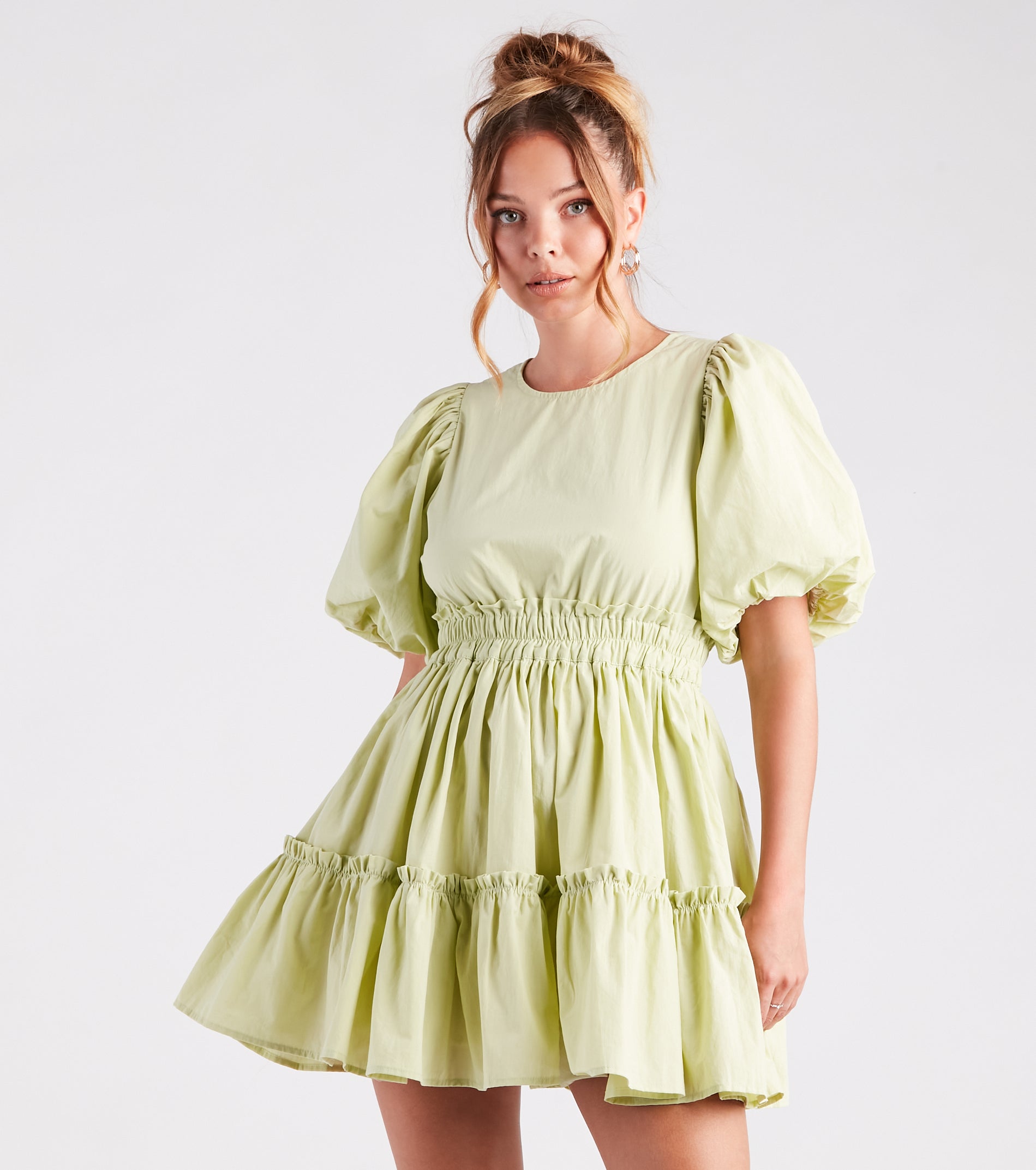 Summer Breeze Ruffled Cotton Skater Dress