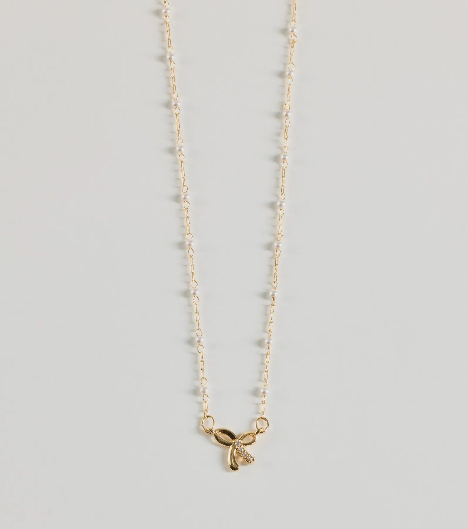 Memorable Glam Dainty Bow Charm Necklace