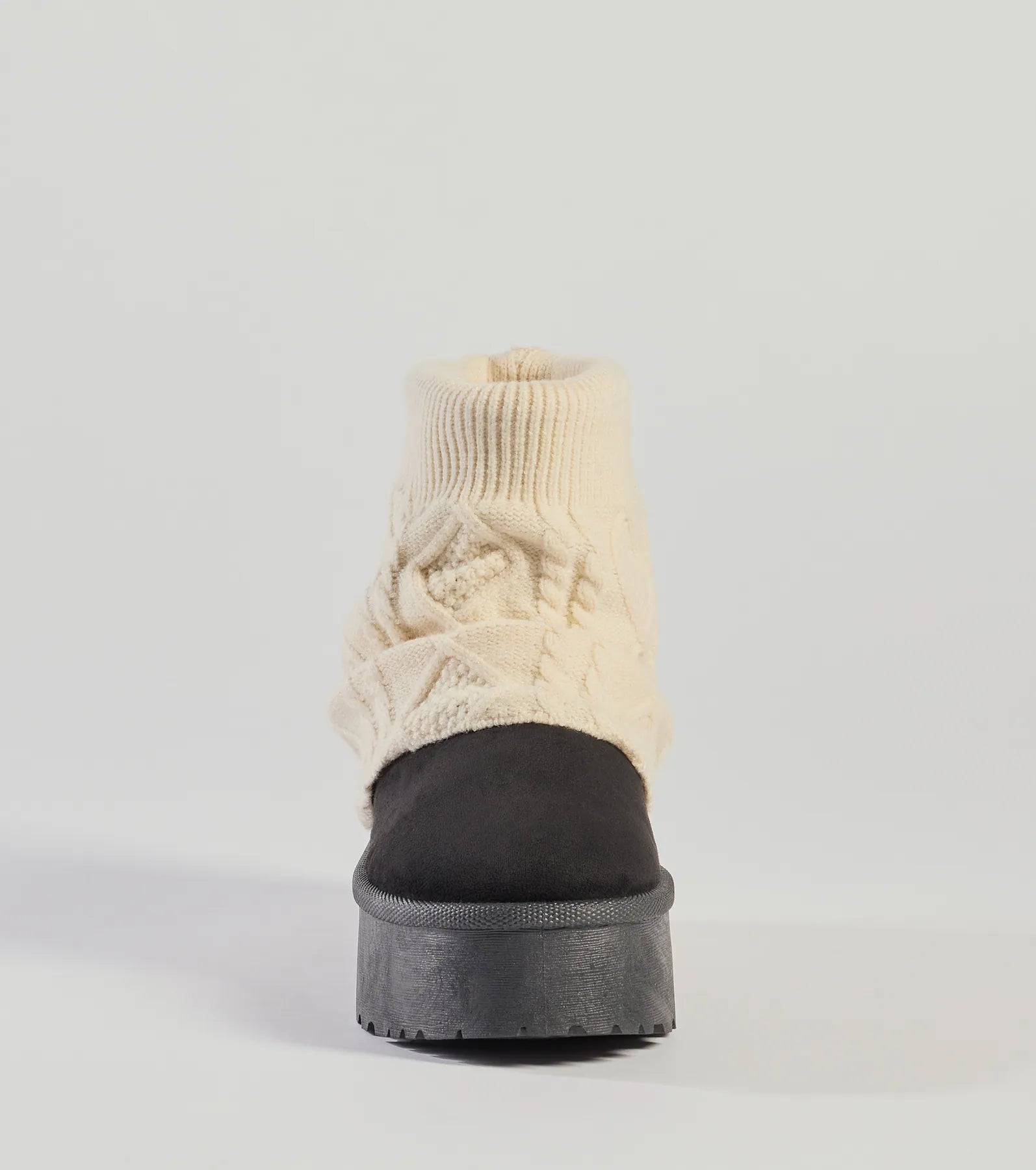 Cozy Vibes Cable Knit Platform Slippers