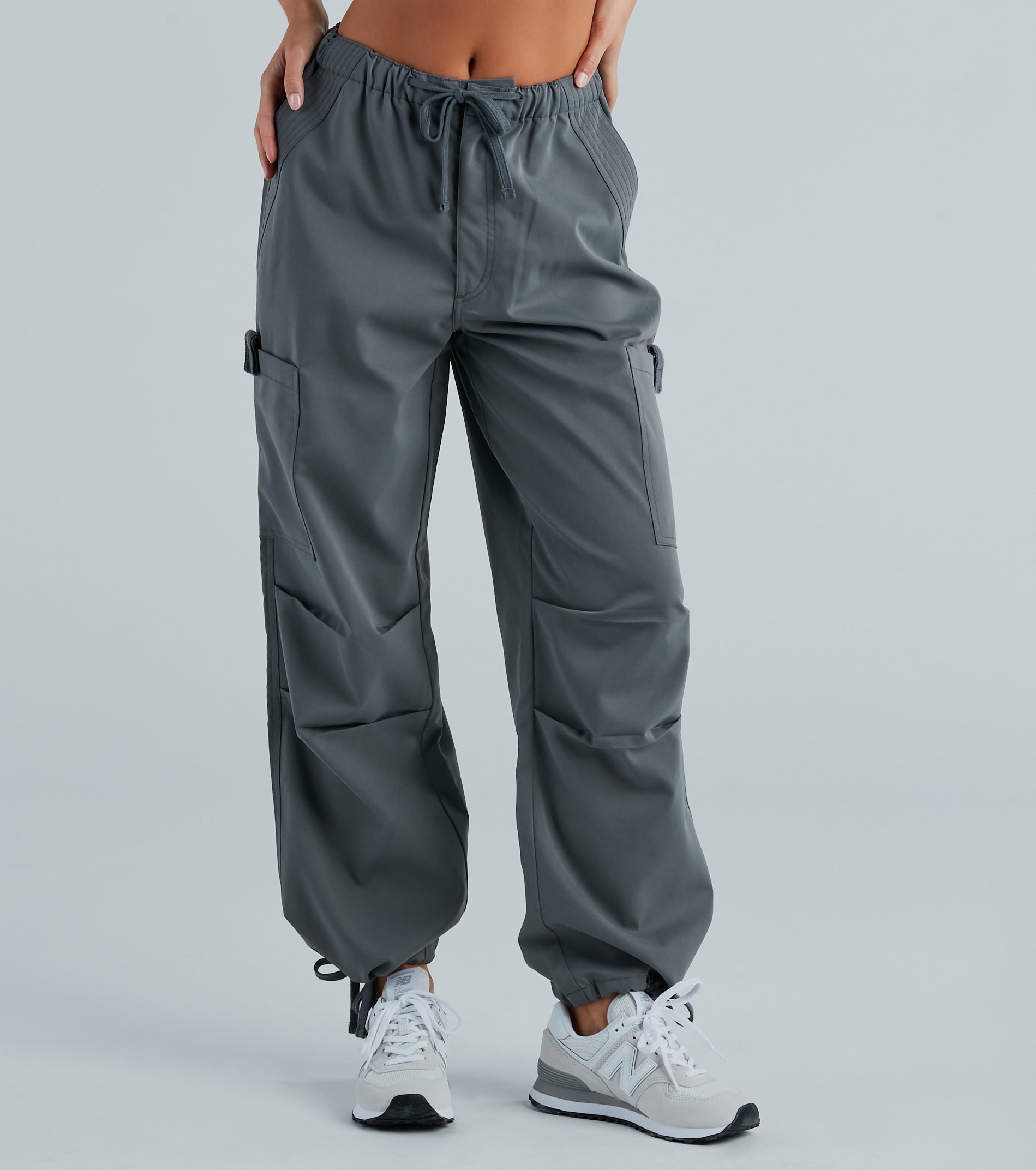 Movin' On Up High-Rise Parachute Cargo Pants