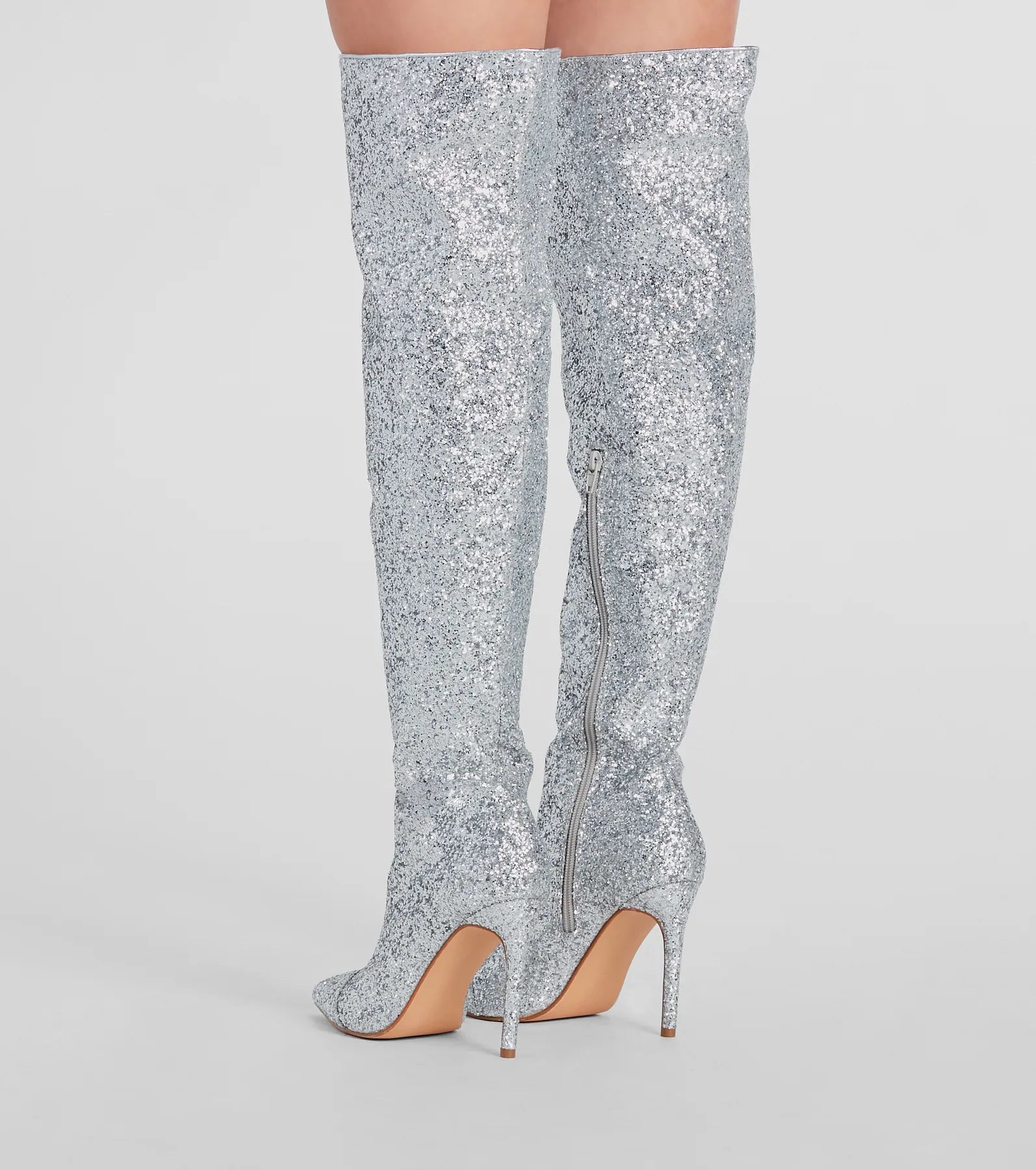 Truly Sparkled Glitter Over-The-Knee Boots