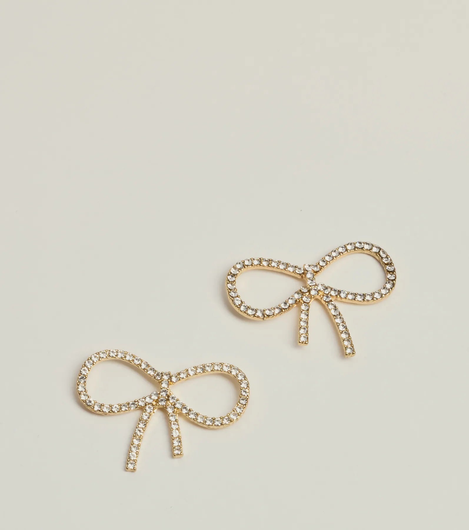 Delicate Glam Rhinestone Bow Earrings