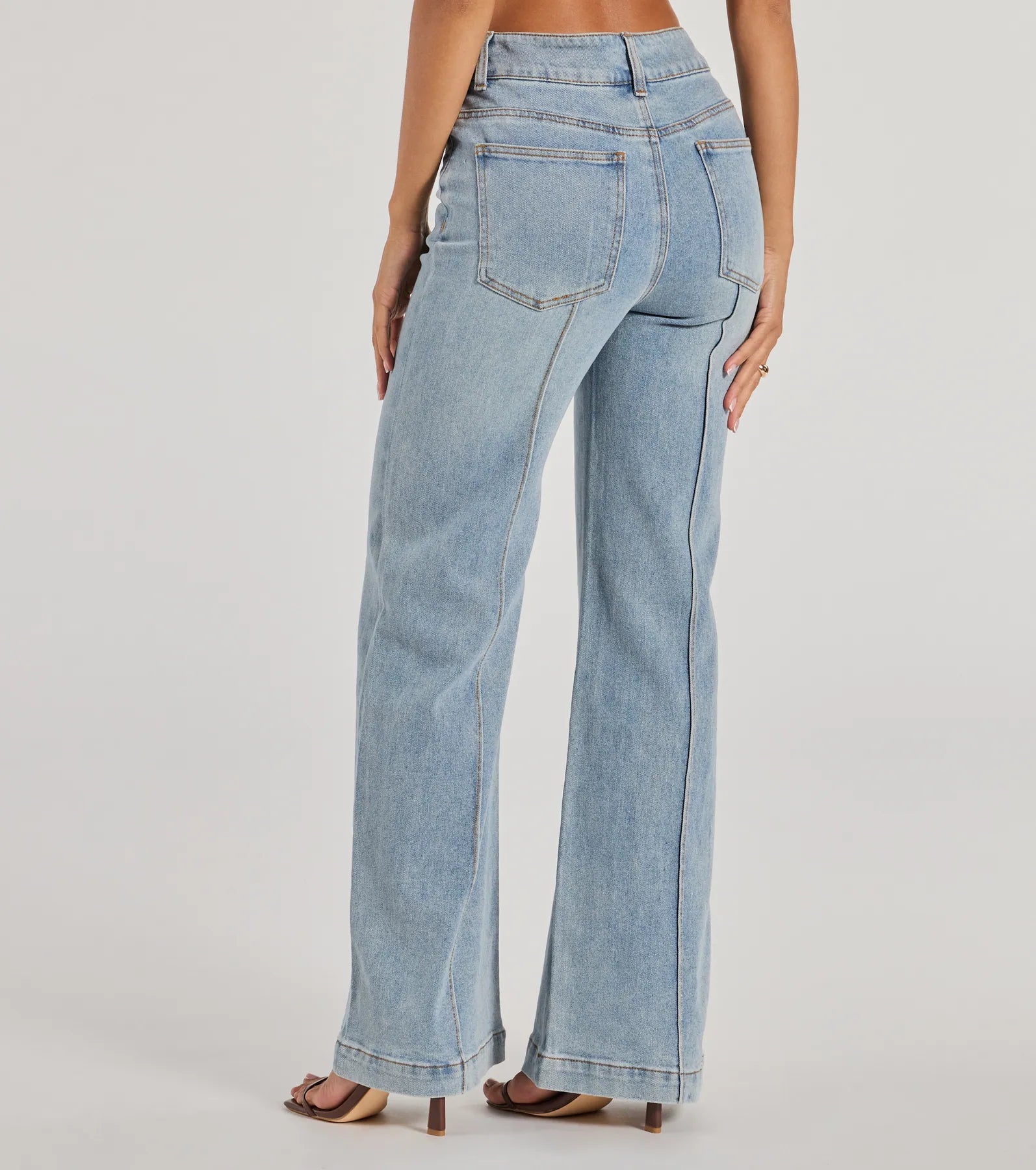 Stylish Refresh High-Rise Wide-Leg Denim Jeans