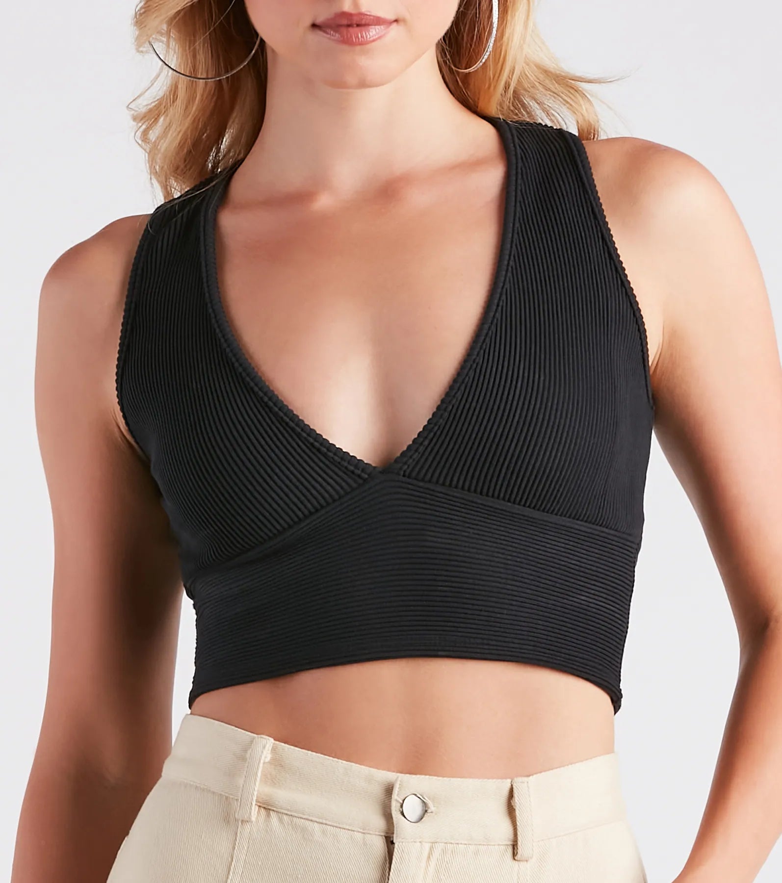 Elevate Everyday V-Neck Tank Crop Top