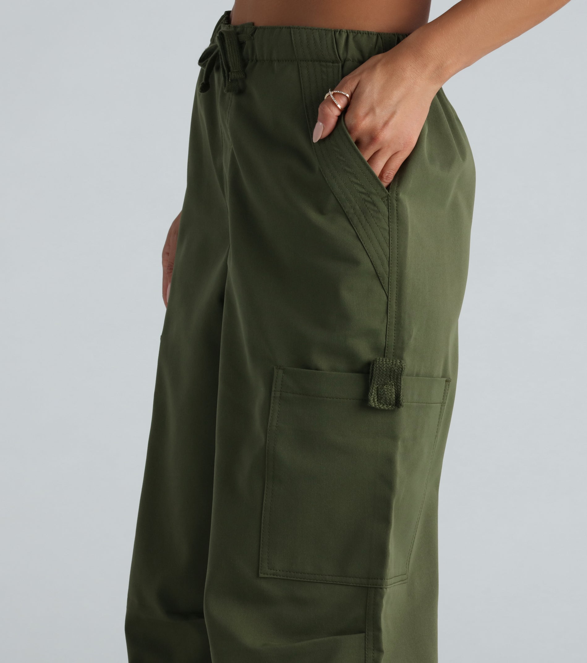 Movin' On Up High-Rise Parachute Cargo Pants