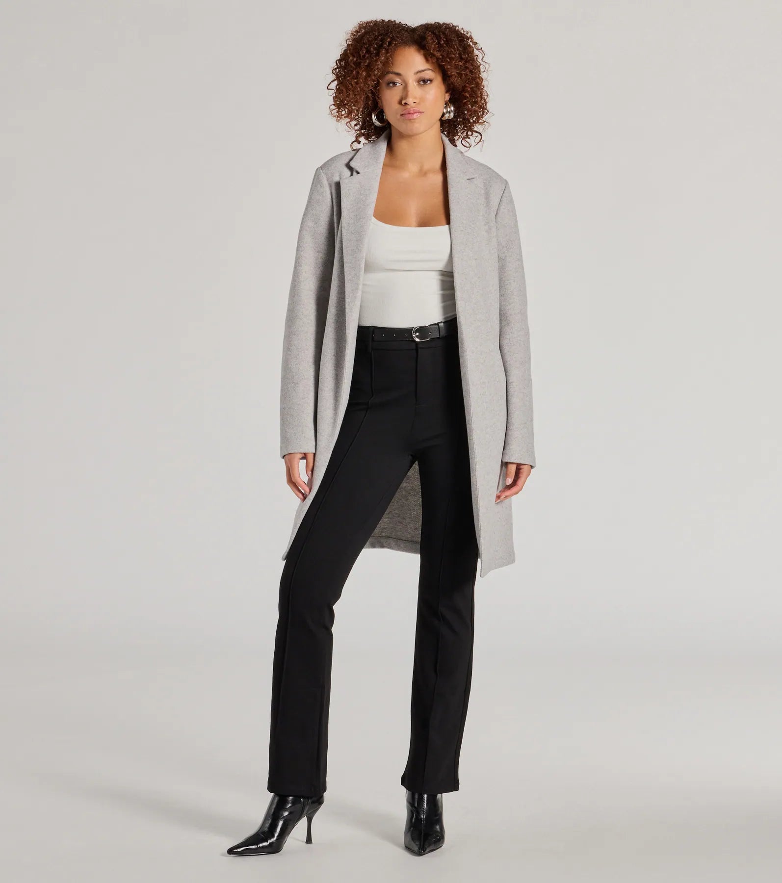 Modern Muse Ponte Knit Belted Tapered Pants