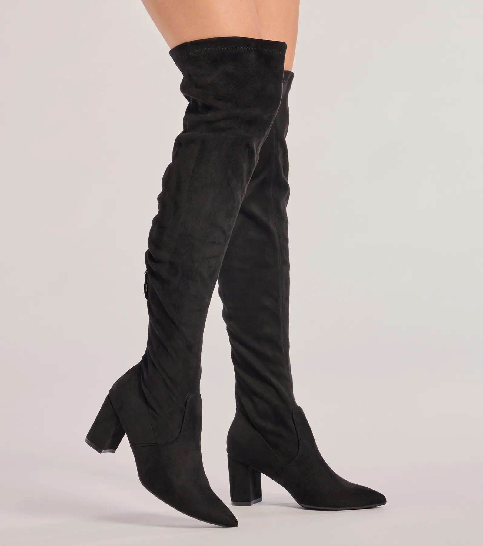 Feelin' Fab Faux Suede Over-The-Knee Boots