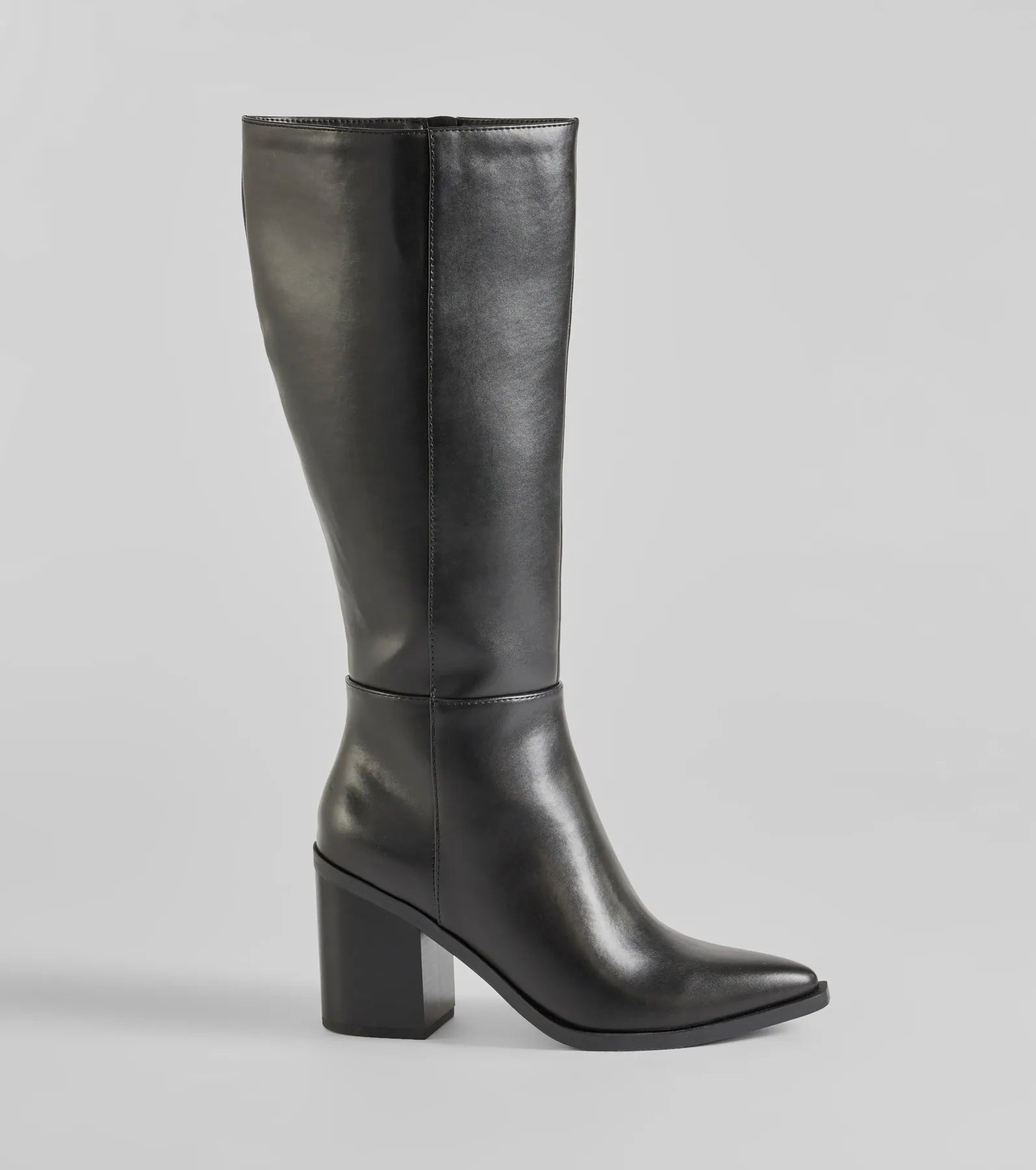 High Fashion Under-The-Knee Faux Leather Boots