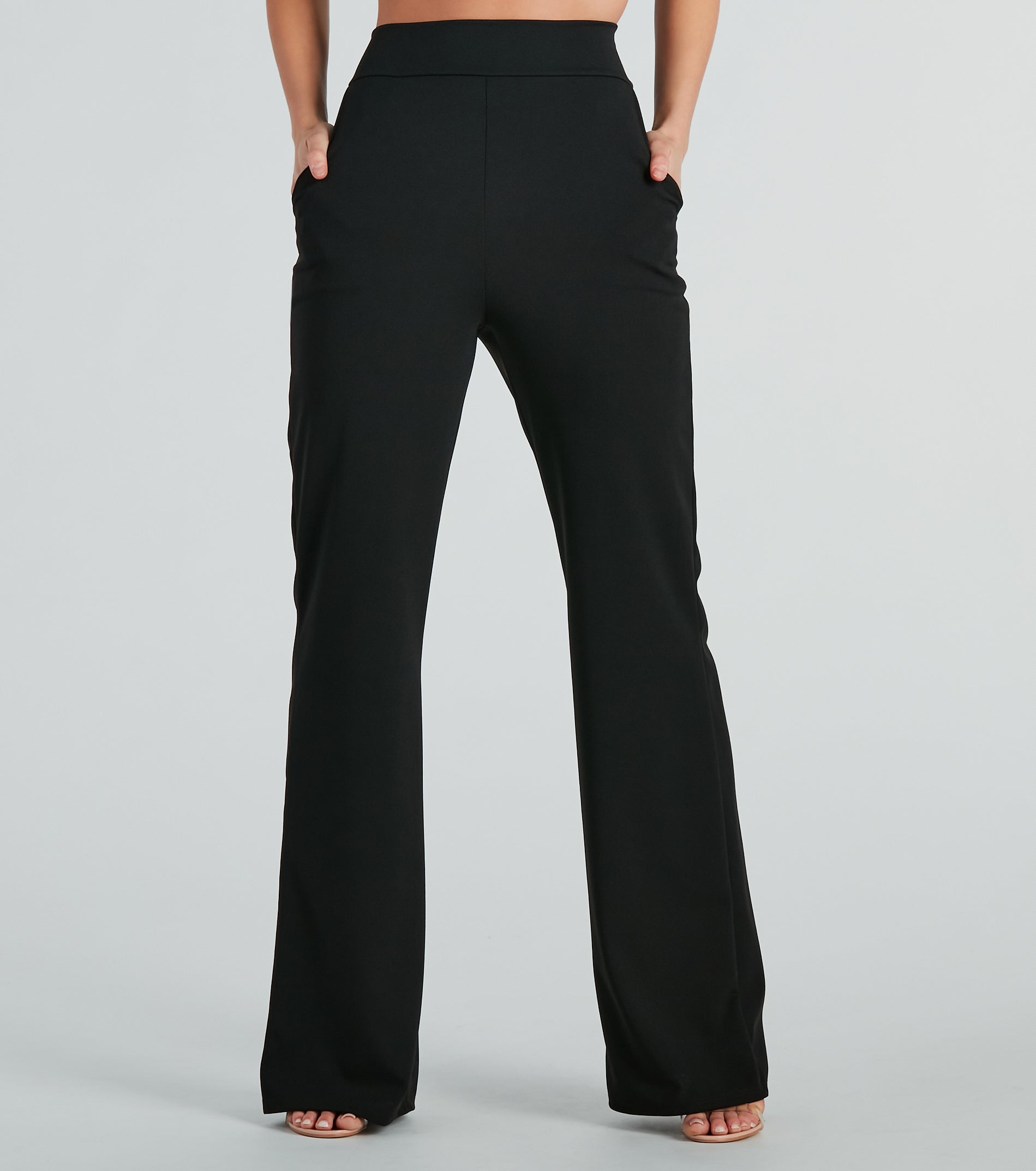 Power Looks High Rise Crepe Trouser Pants