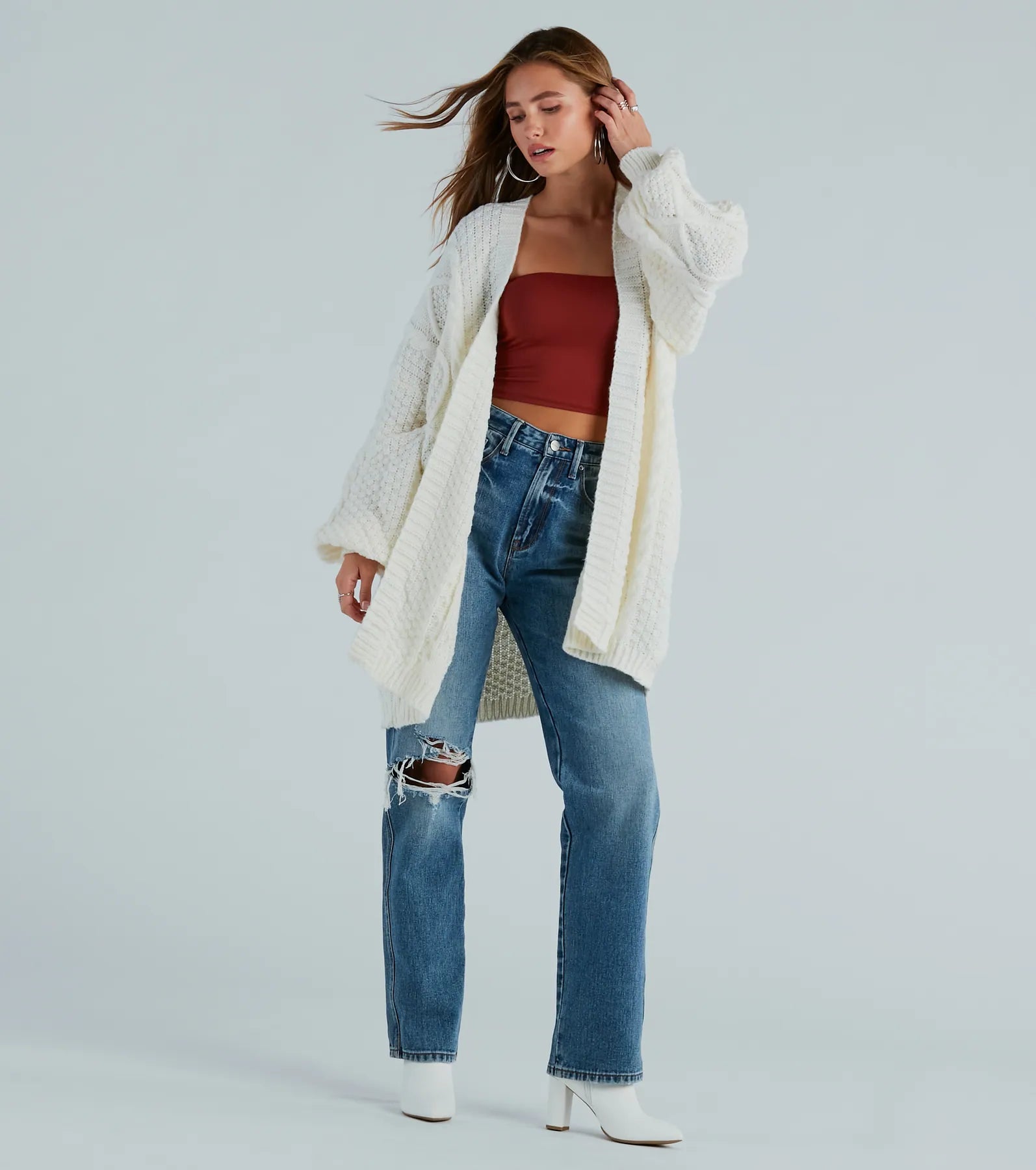 Coziest Cutie Oversized Cable Knit Cardigan