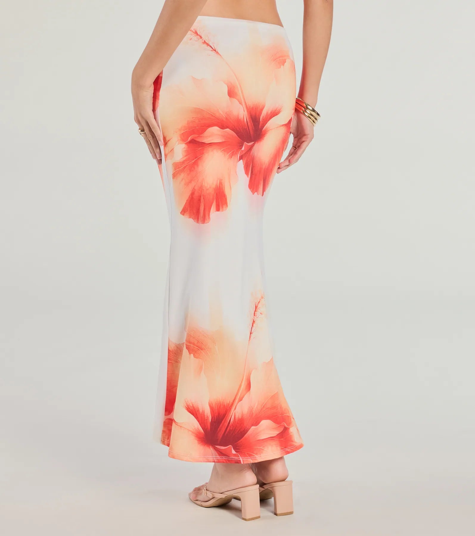 Outside The Lines Floral Print Maxi Skirt