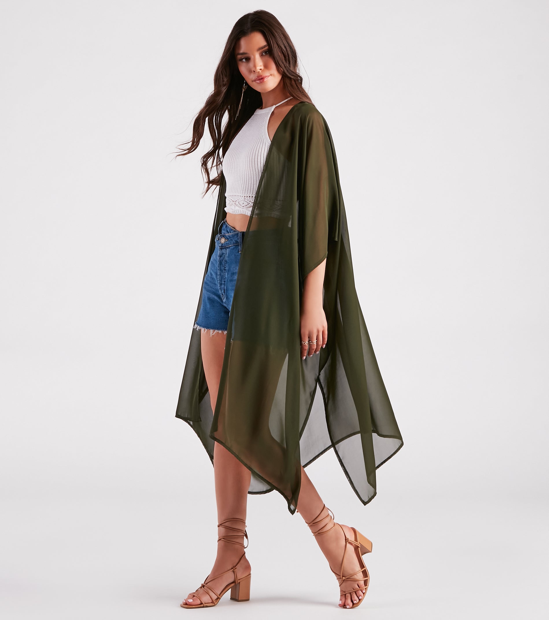 Arrived In Style Chiffon Sheer Kimono