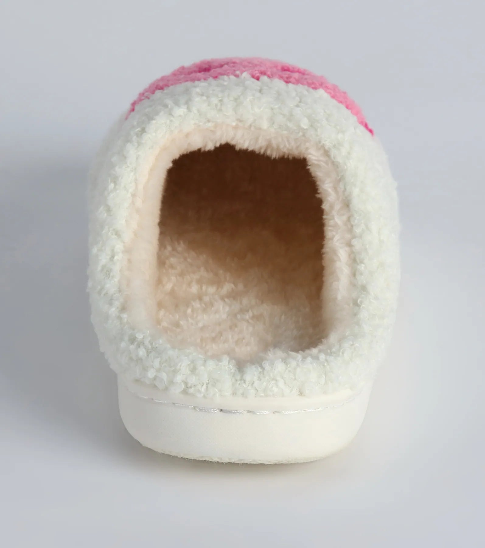 Happy Face Faux Sherpa Slippers