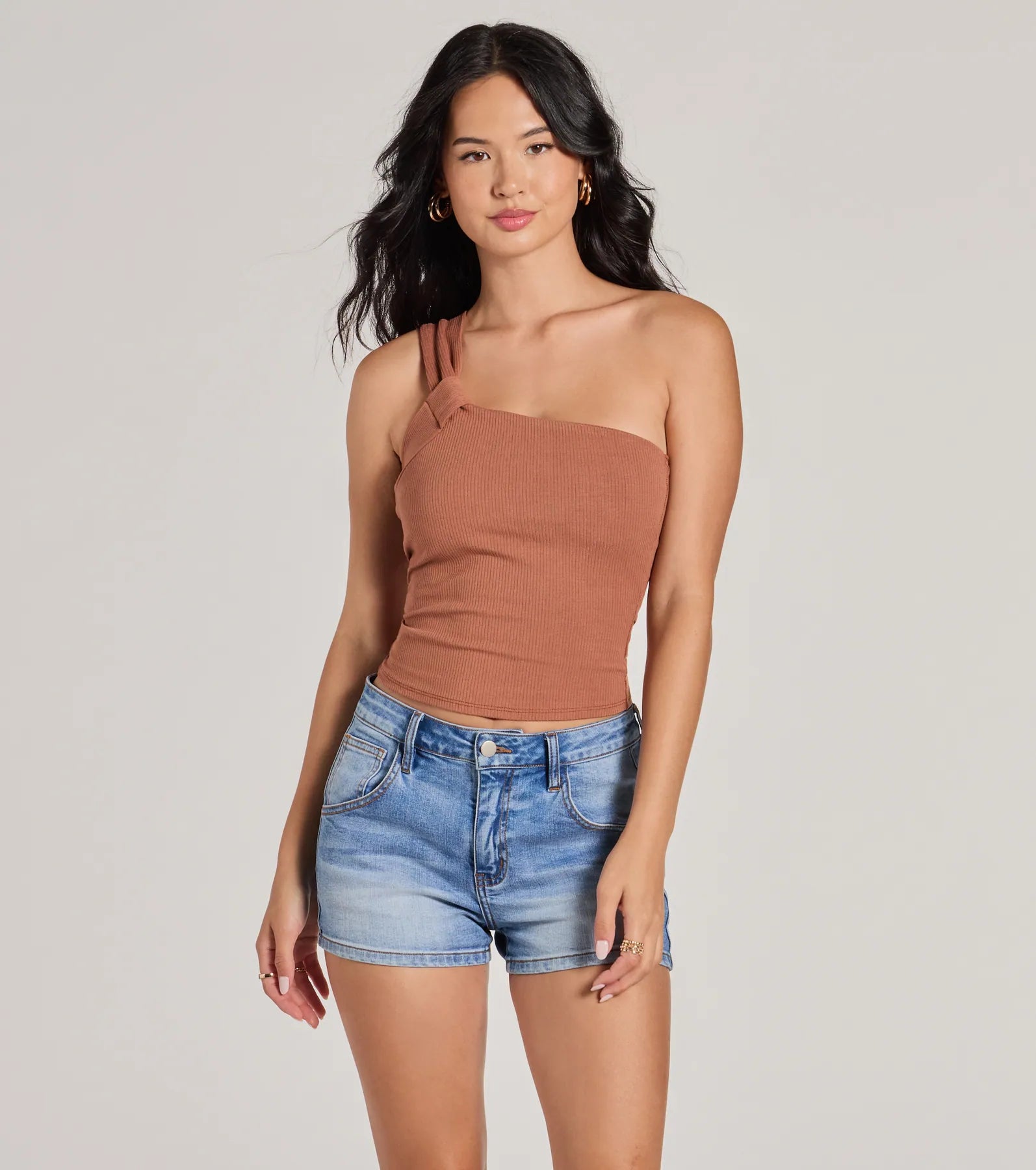 Cutely Charming One-Shoulder Crop Top