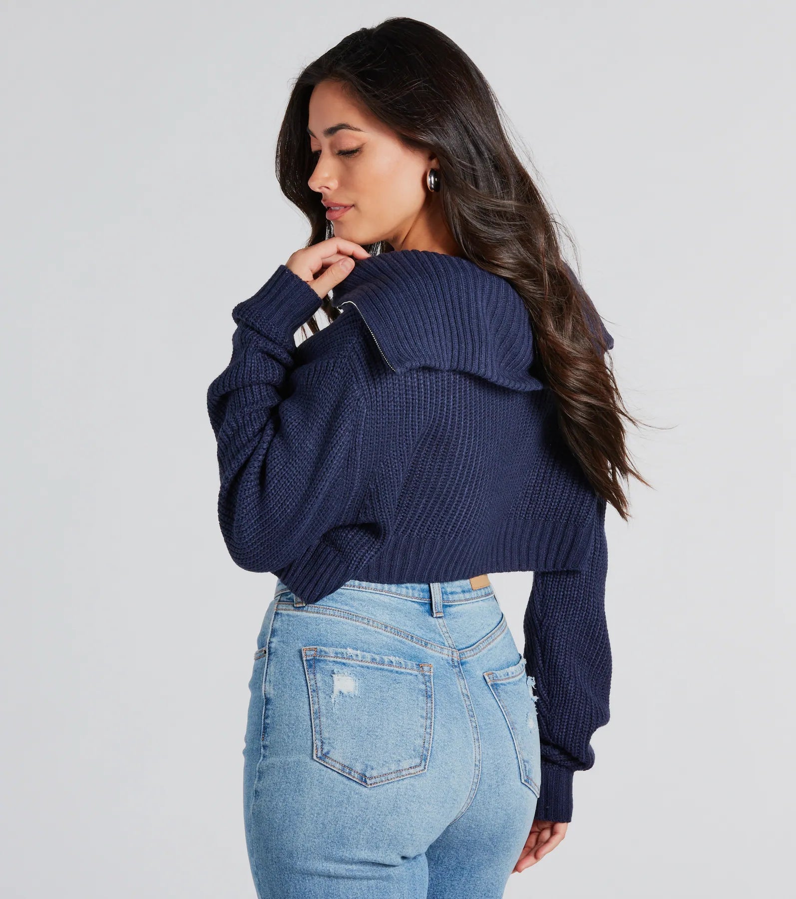 Casually Classic Collared Zip-Front Sweater