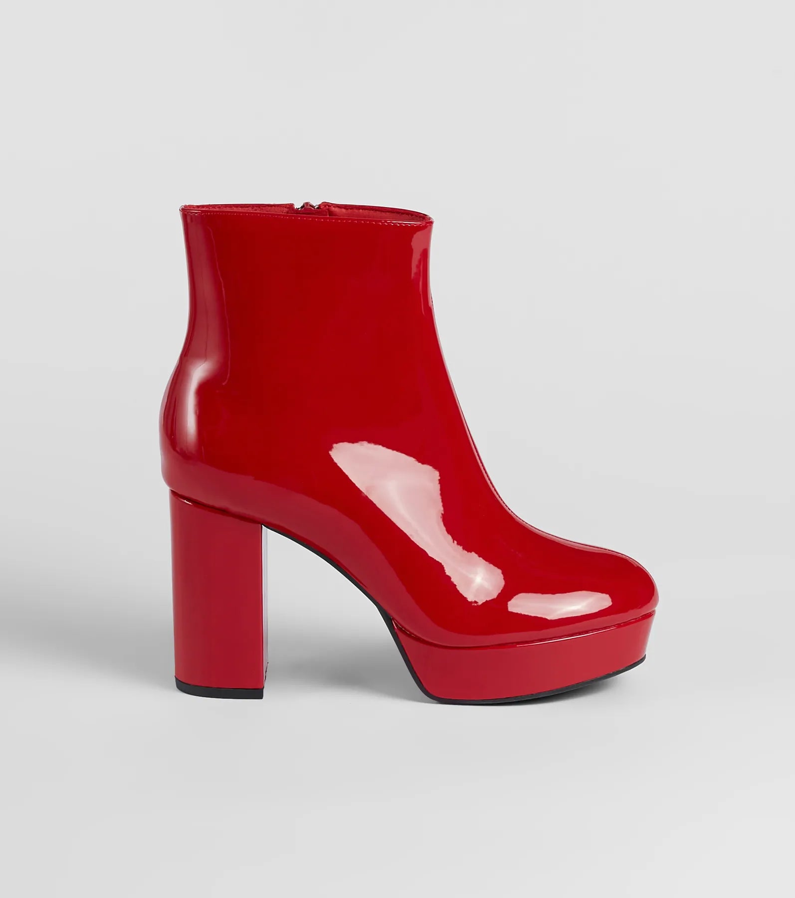 Showcase Allure Faux Leather Platform Heeled Booties