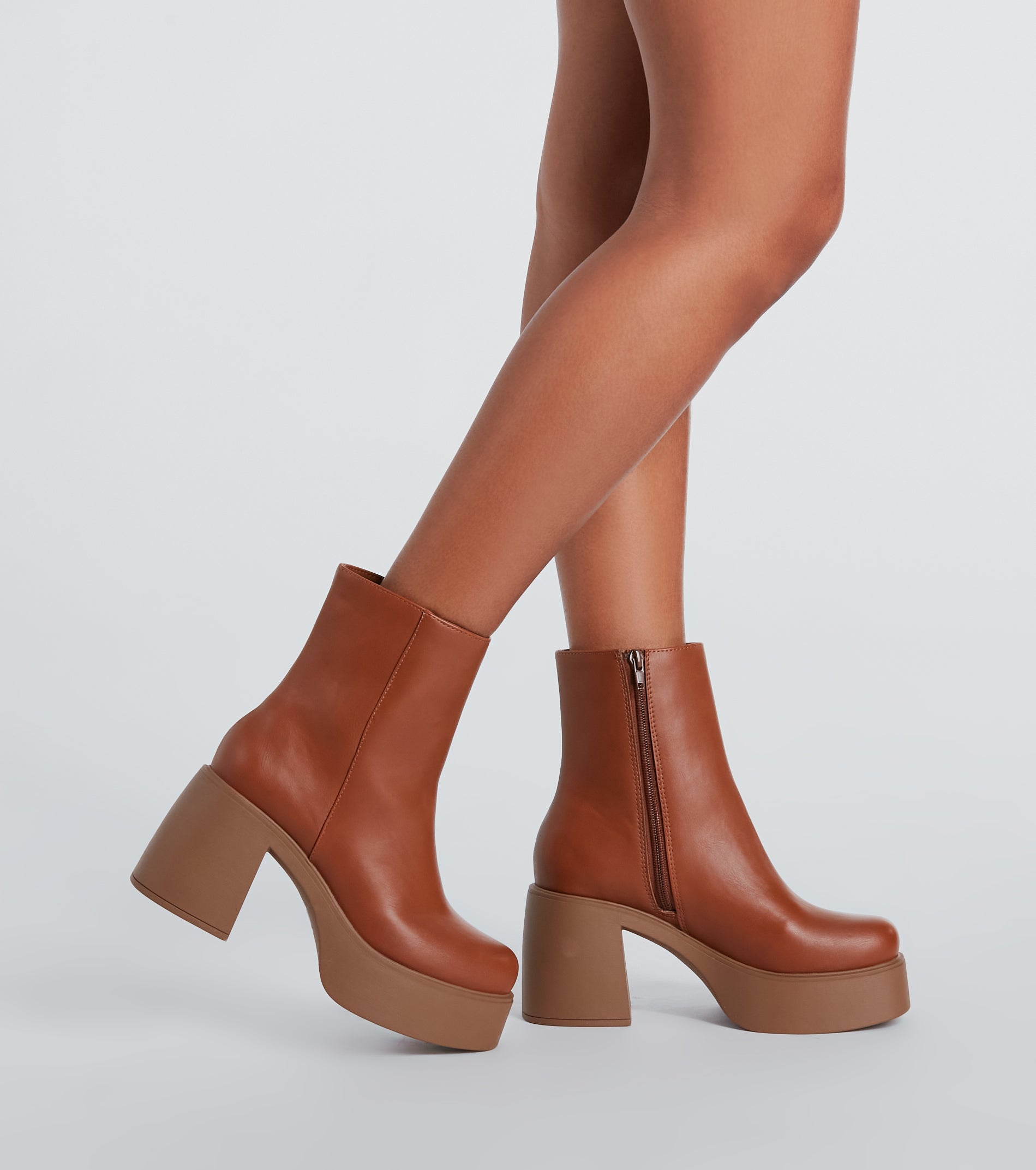 Show Up Platform Block Heel Booties