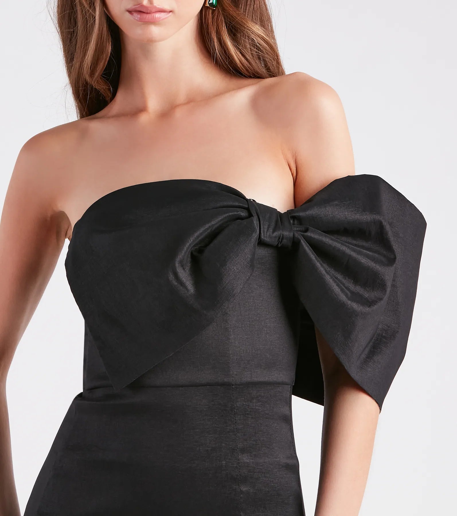 Raeya Taffeta Bow Strapless Mini Dress