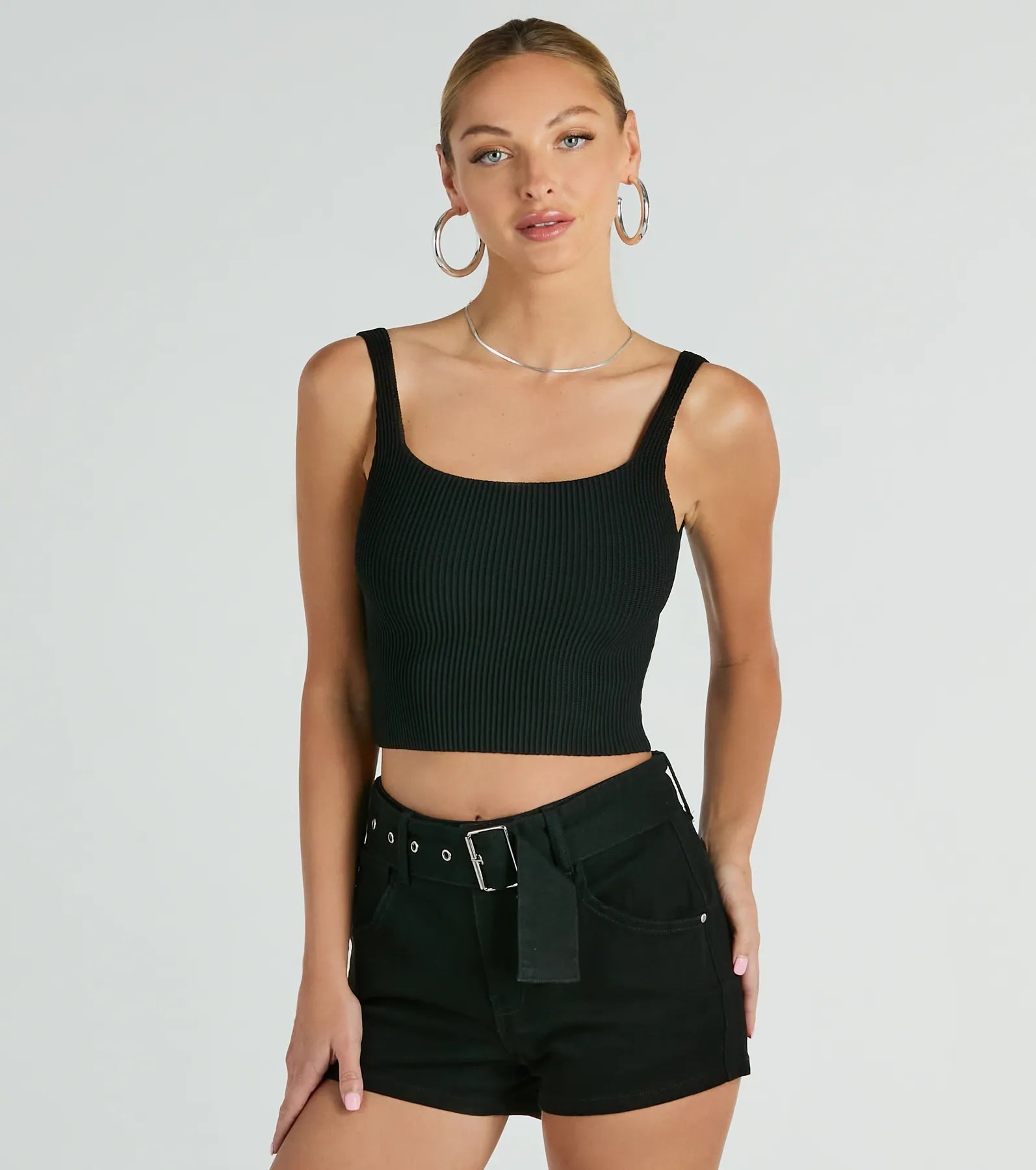 Essential Update Basic Sleeveless Crop Tank Top