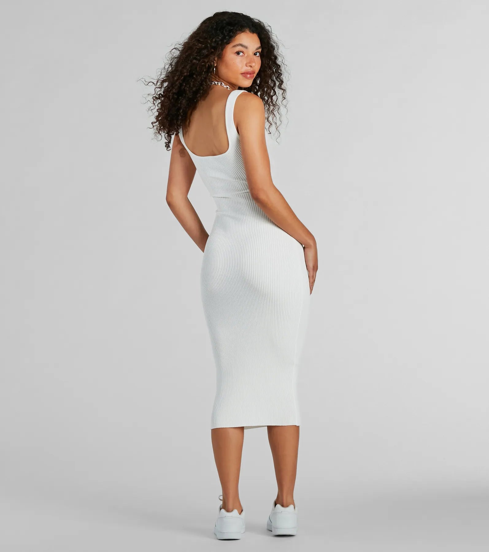 Perfect Pick Ribbed Knit Bodycon Midi Dress