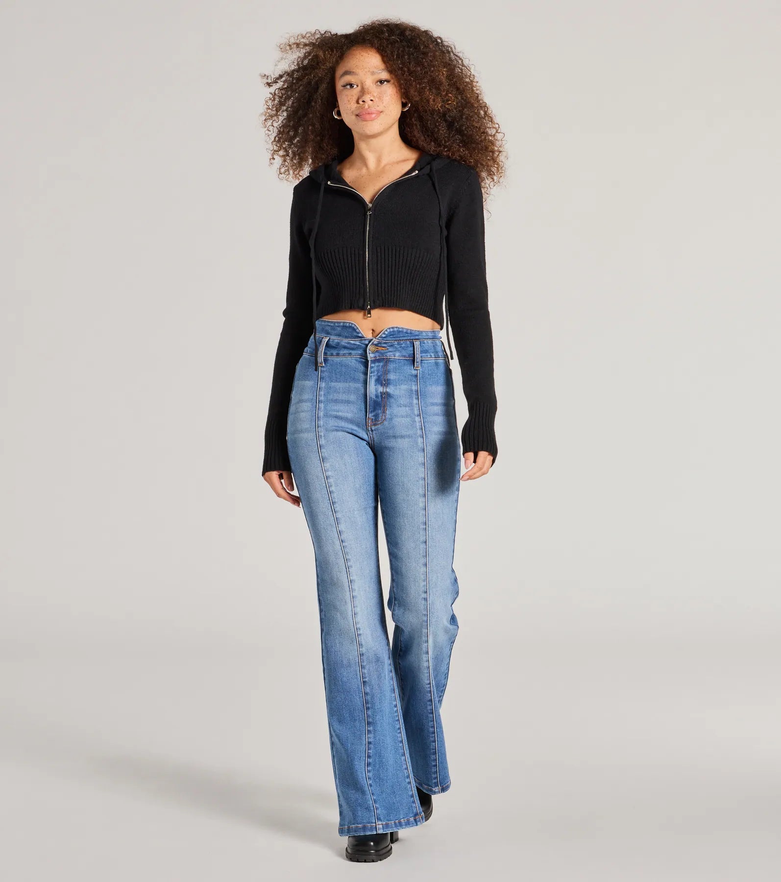 So Extra High-Rise Flared Wide-Leg Denim Jeans