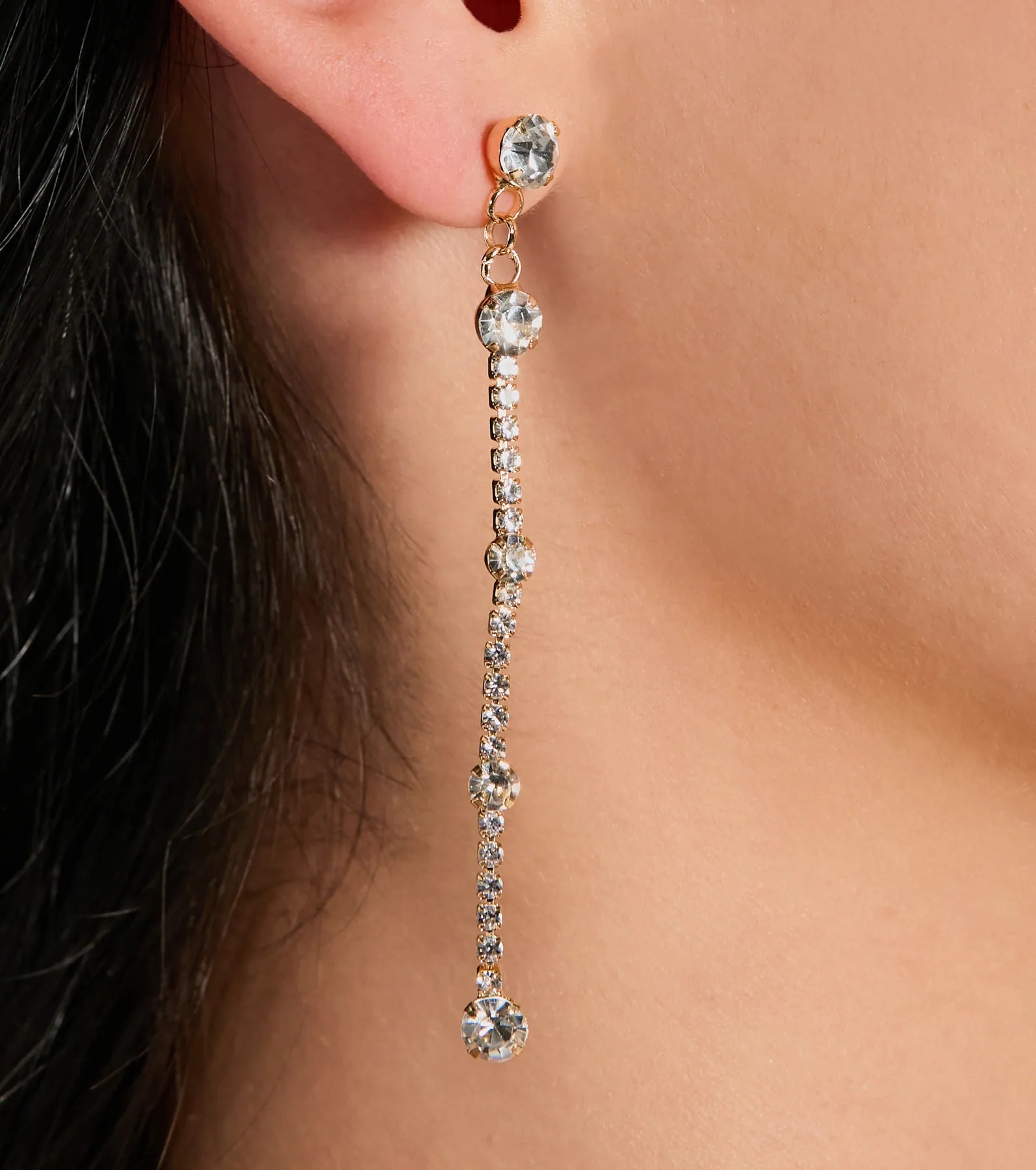 Beauty Perfection Linear Rhinestone Earrings