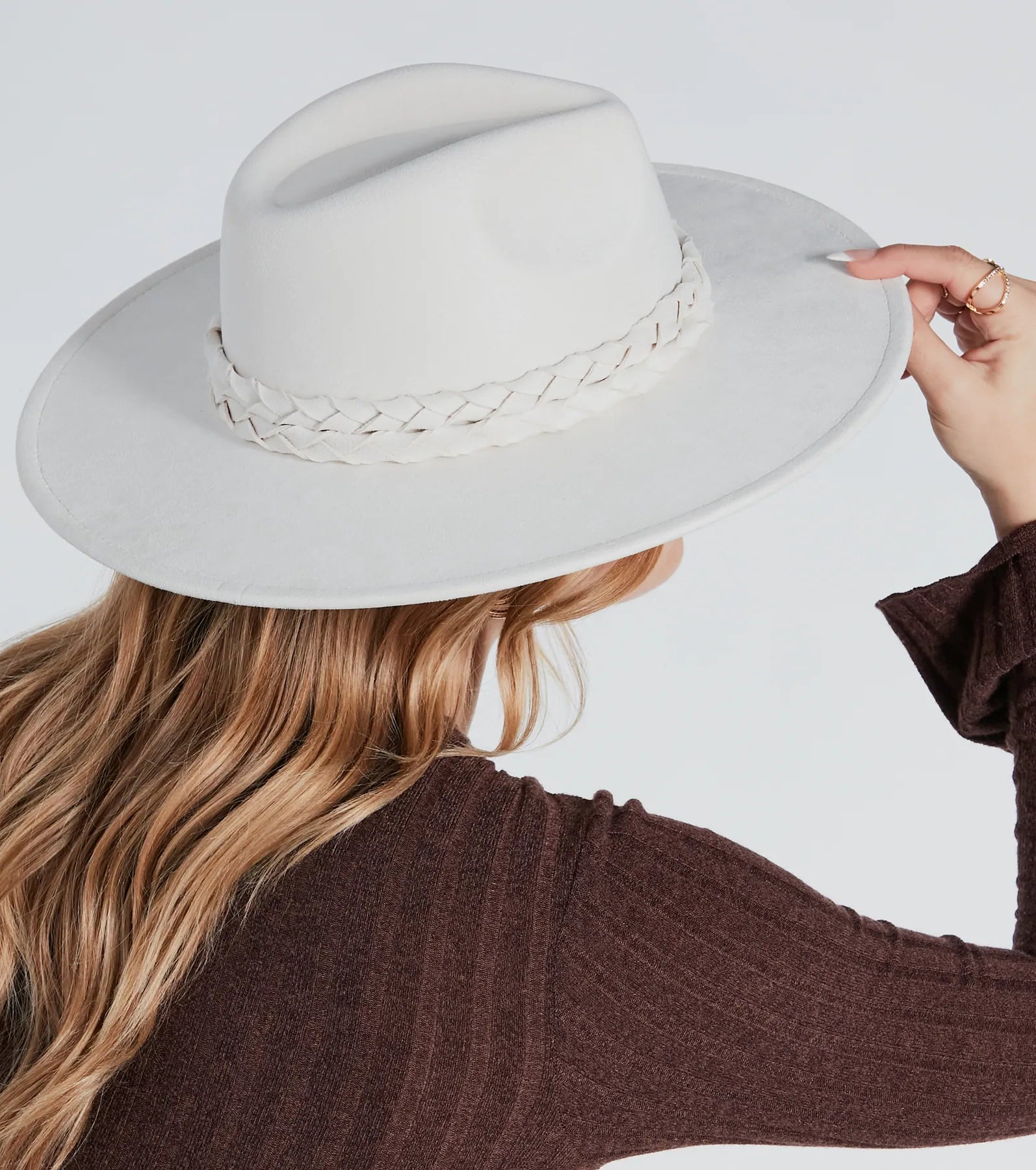 Chic Adventure Braided Faux Suede Panama Hat