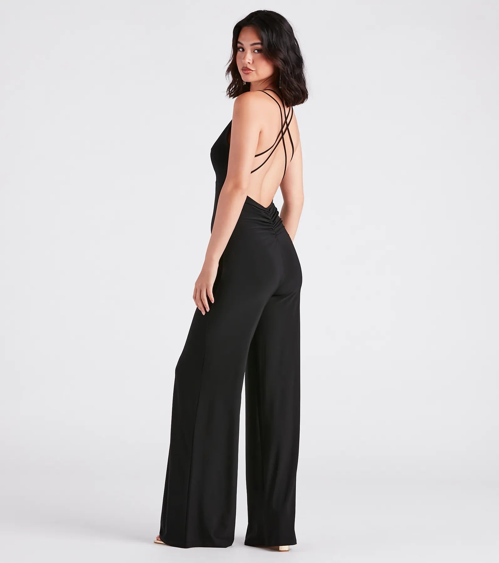 Flawless Double Take V-Neck Strappy Jumpsuit