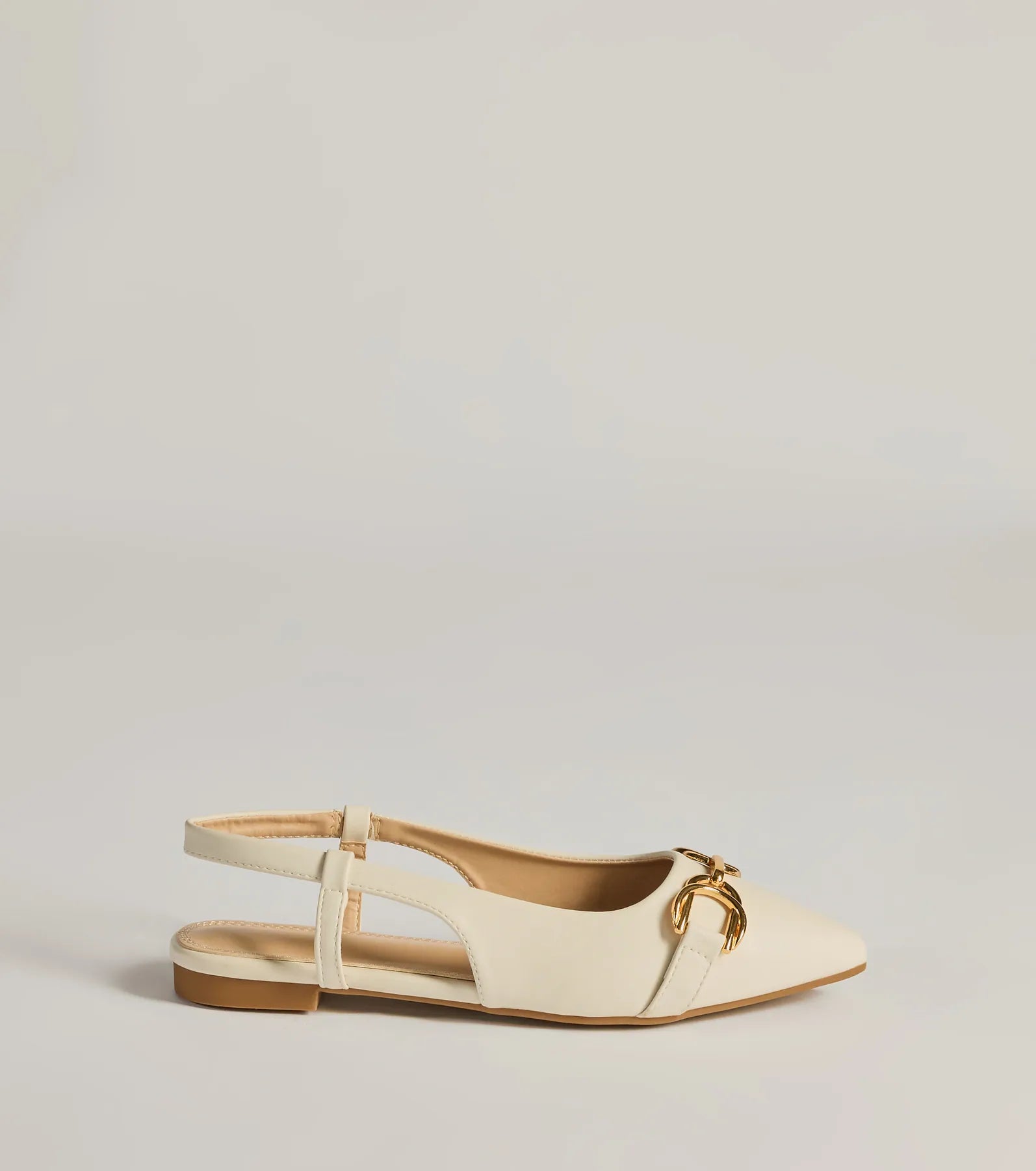 Luxe Allure Pointed-Toe Faux Leather Flats