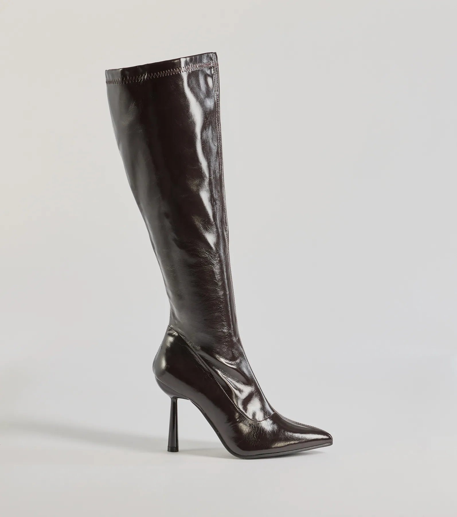 Major Strut Faux Leather Knee-High Stiletto Boots