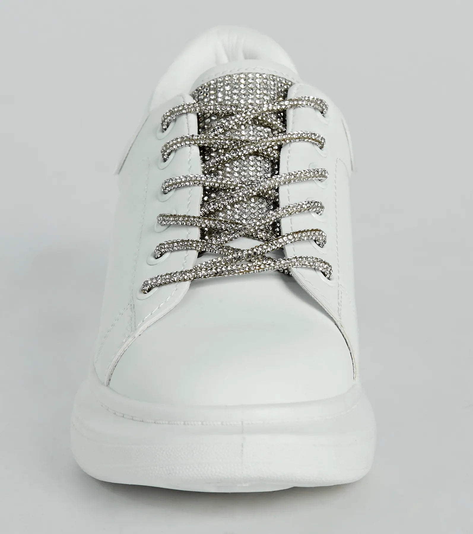 Glam Squad Faux Leather Rhinestone Sneakers