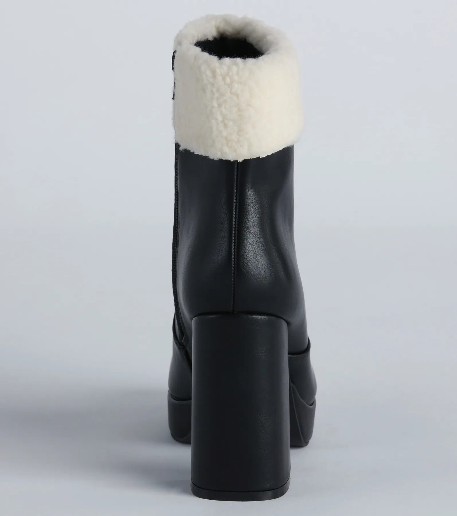 Cold Babe Faux Sherpa Block Heel Booties