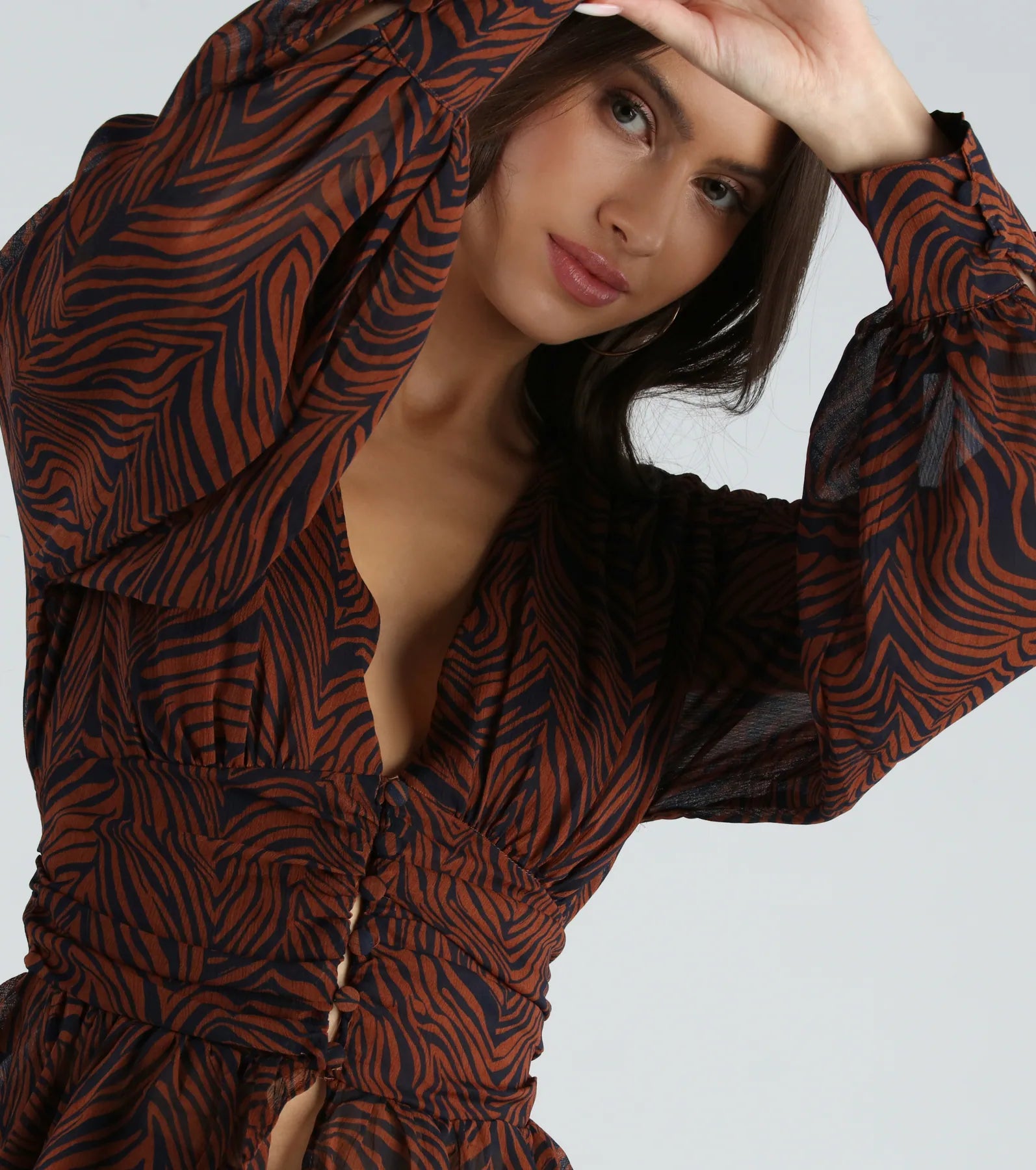 Wild Thing Chiffon Zebra Print Blouse