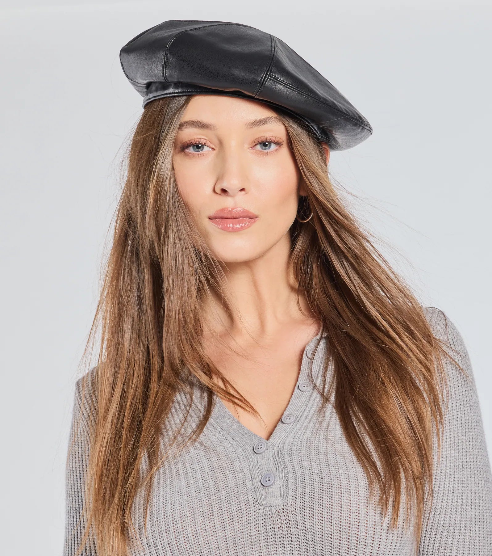 Parisian Chic Faux Leather Beret