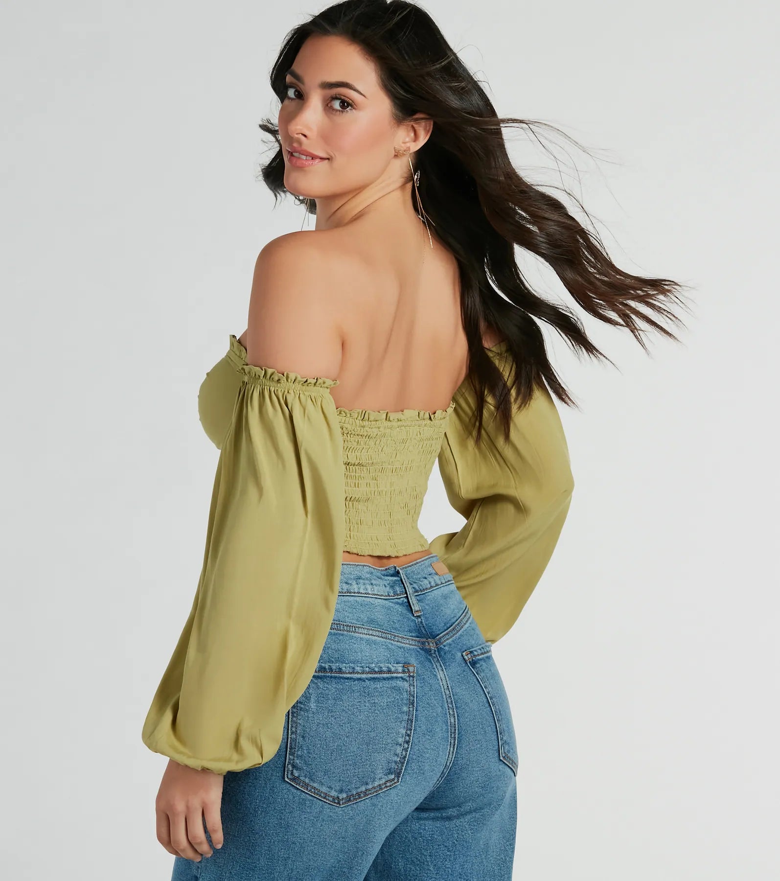 Alluring Daydream Off-The-Shoulder Crop Top