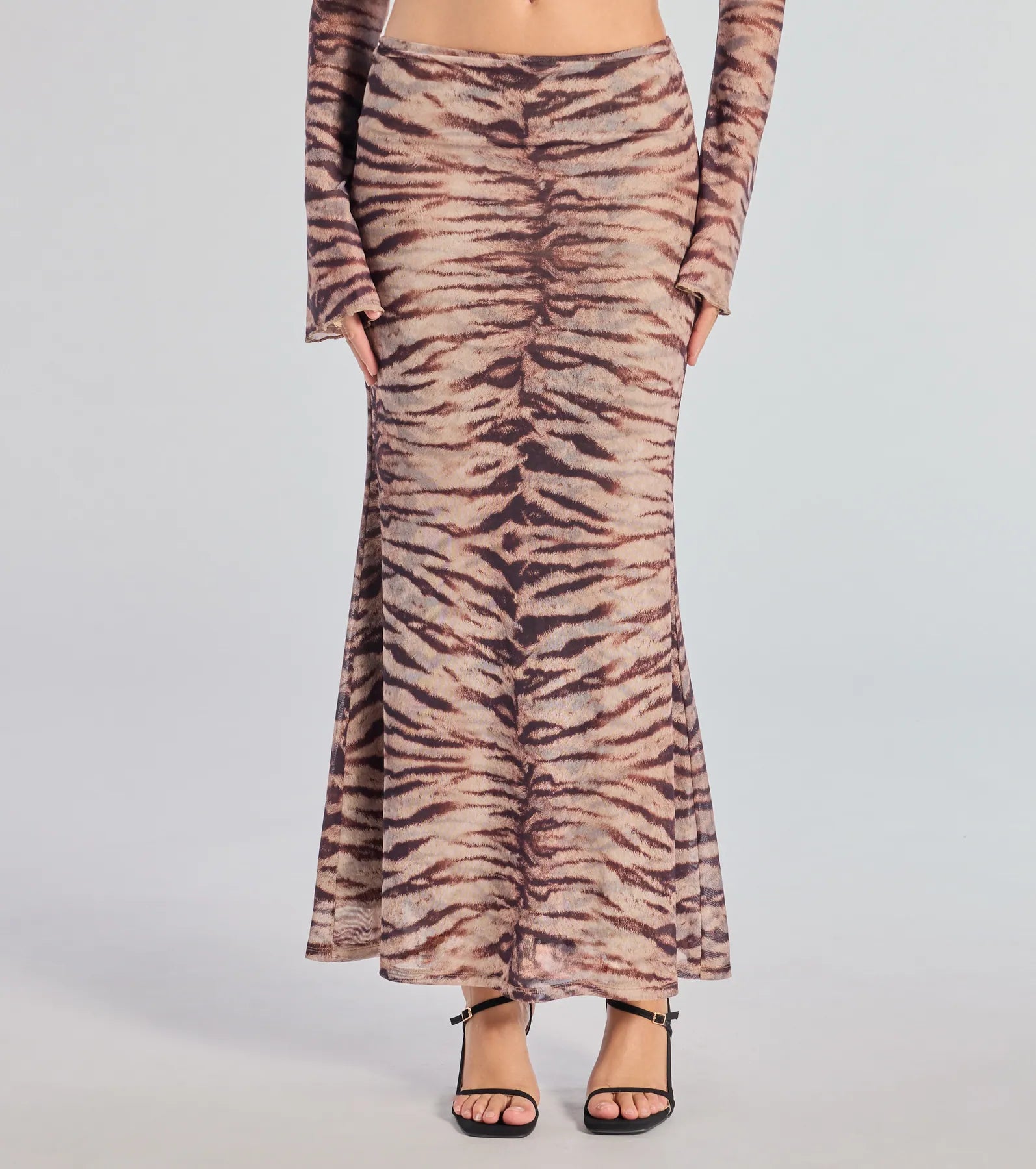 Strut It Out Abstract Zebra Maxi Skirt