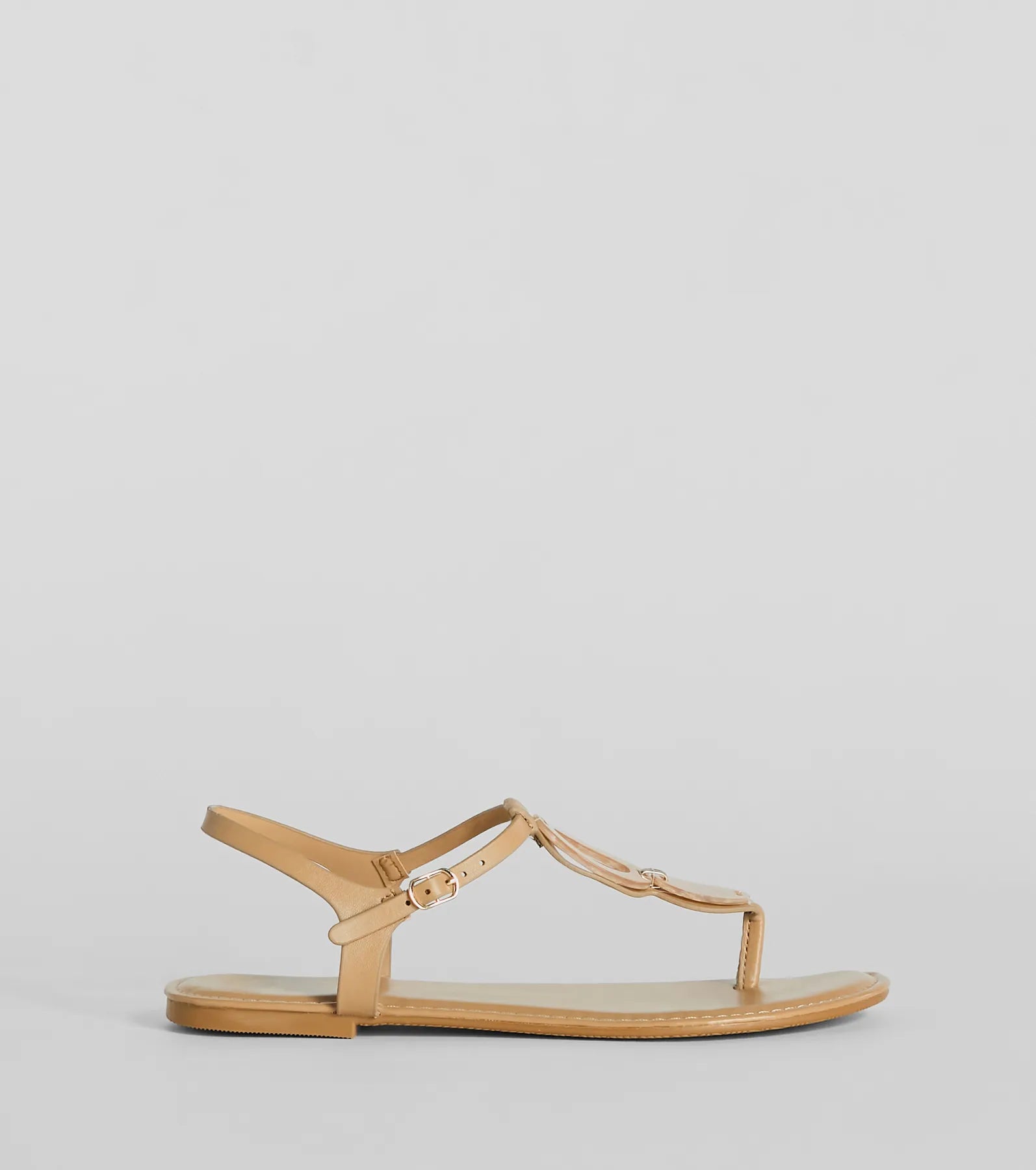 Beachy-Chic Shell Thong Strap Sandals