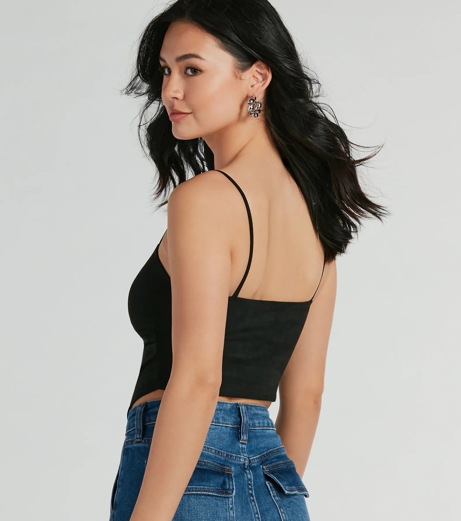 Effortlessly Cool Faux Suede Crop Top