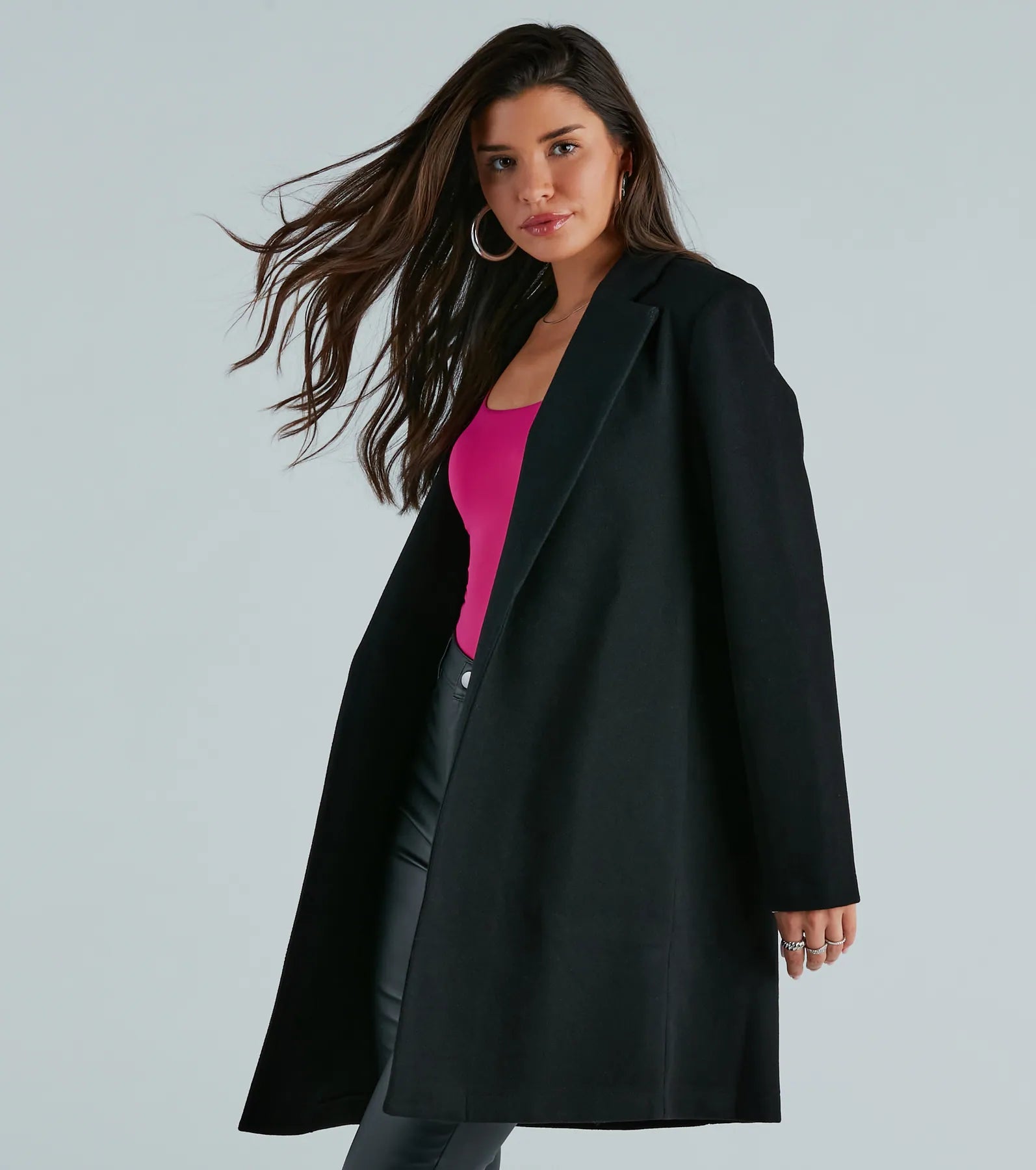 Always A Classic Faux Wool Trench Coat