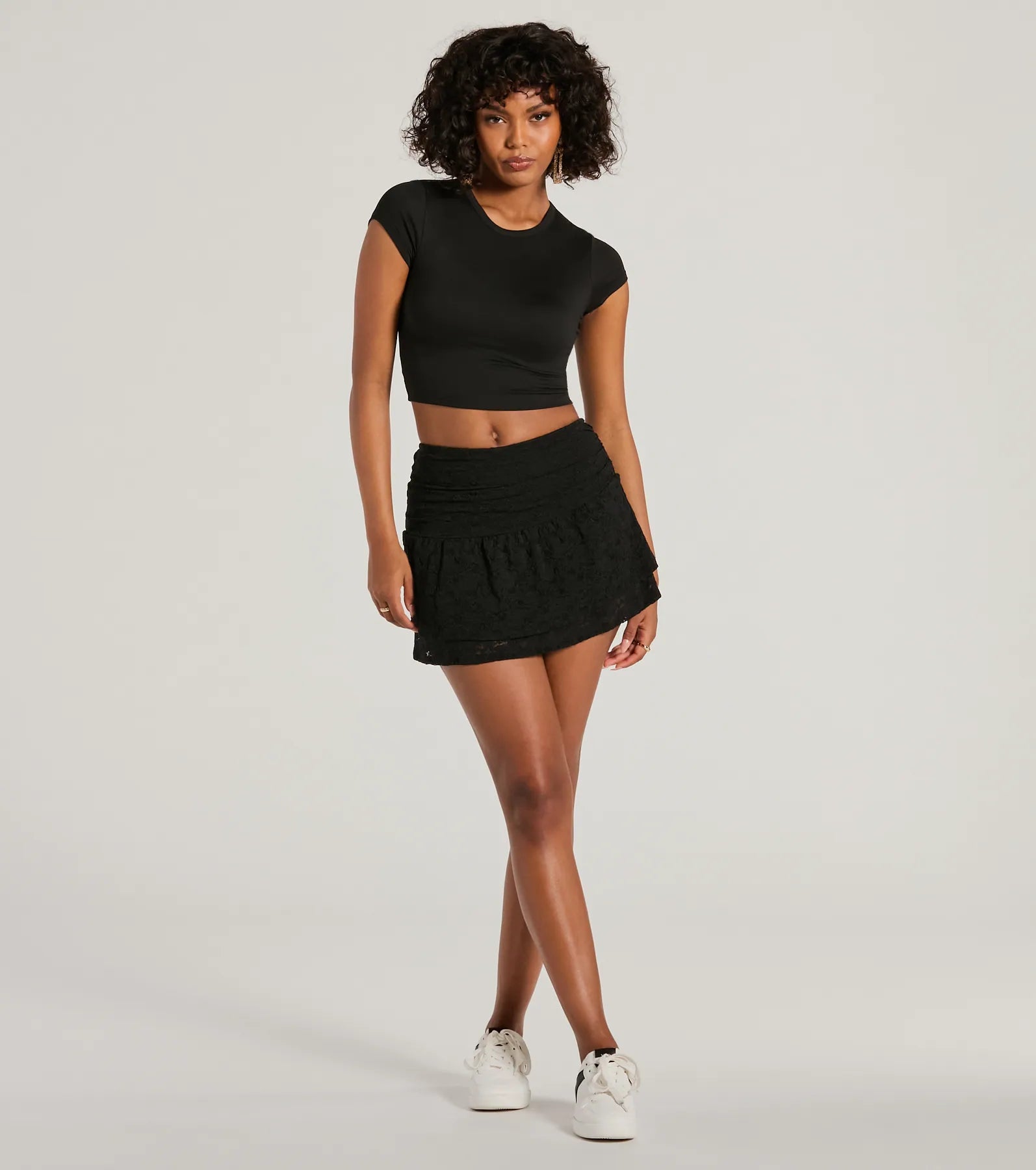 Prettiest Cutie High Rise Ruffle Lace Skort