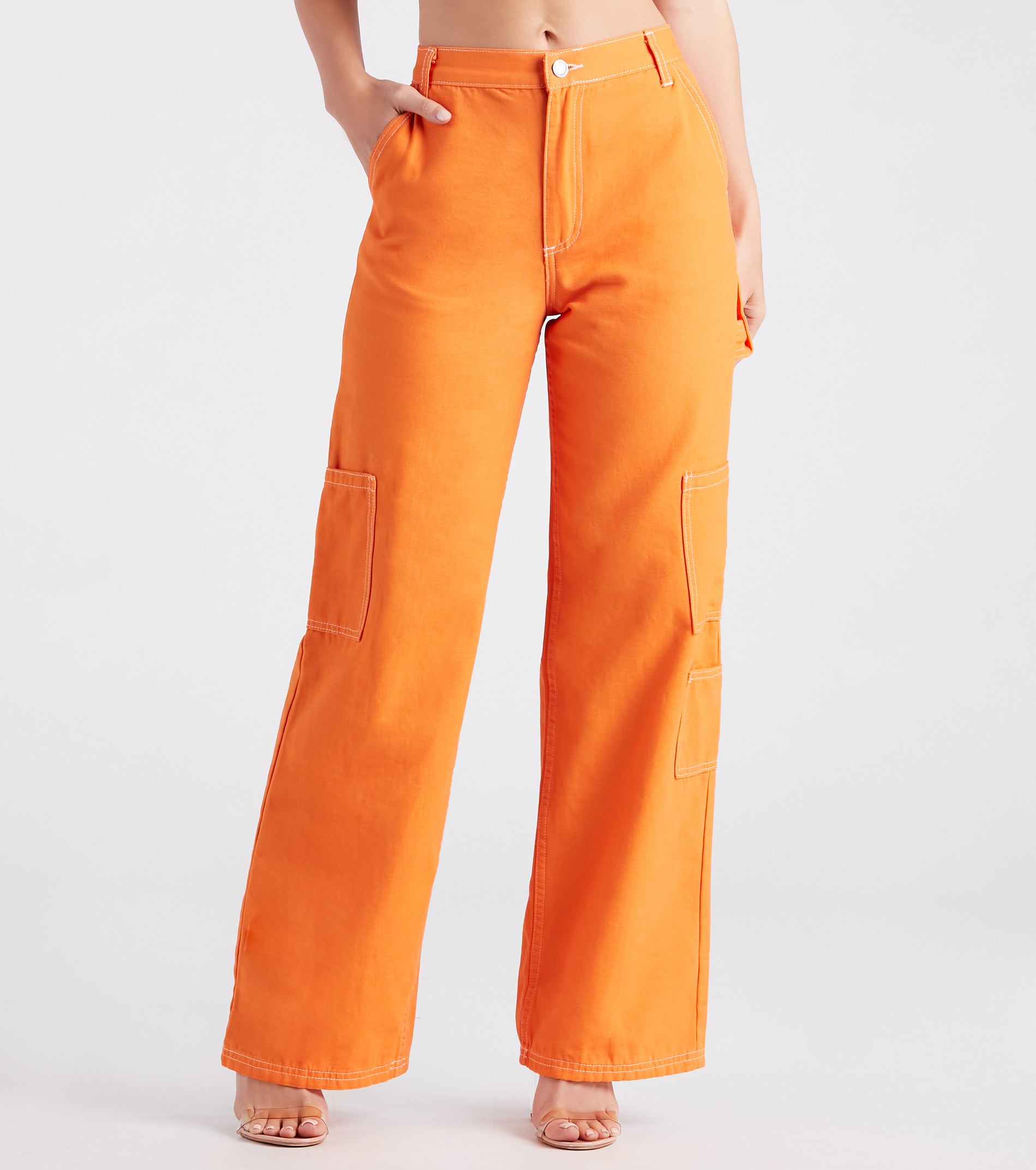 On Repeat Contrast Stitch Wide-Leg Pants