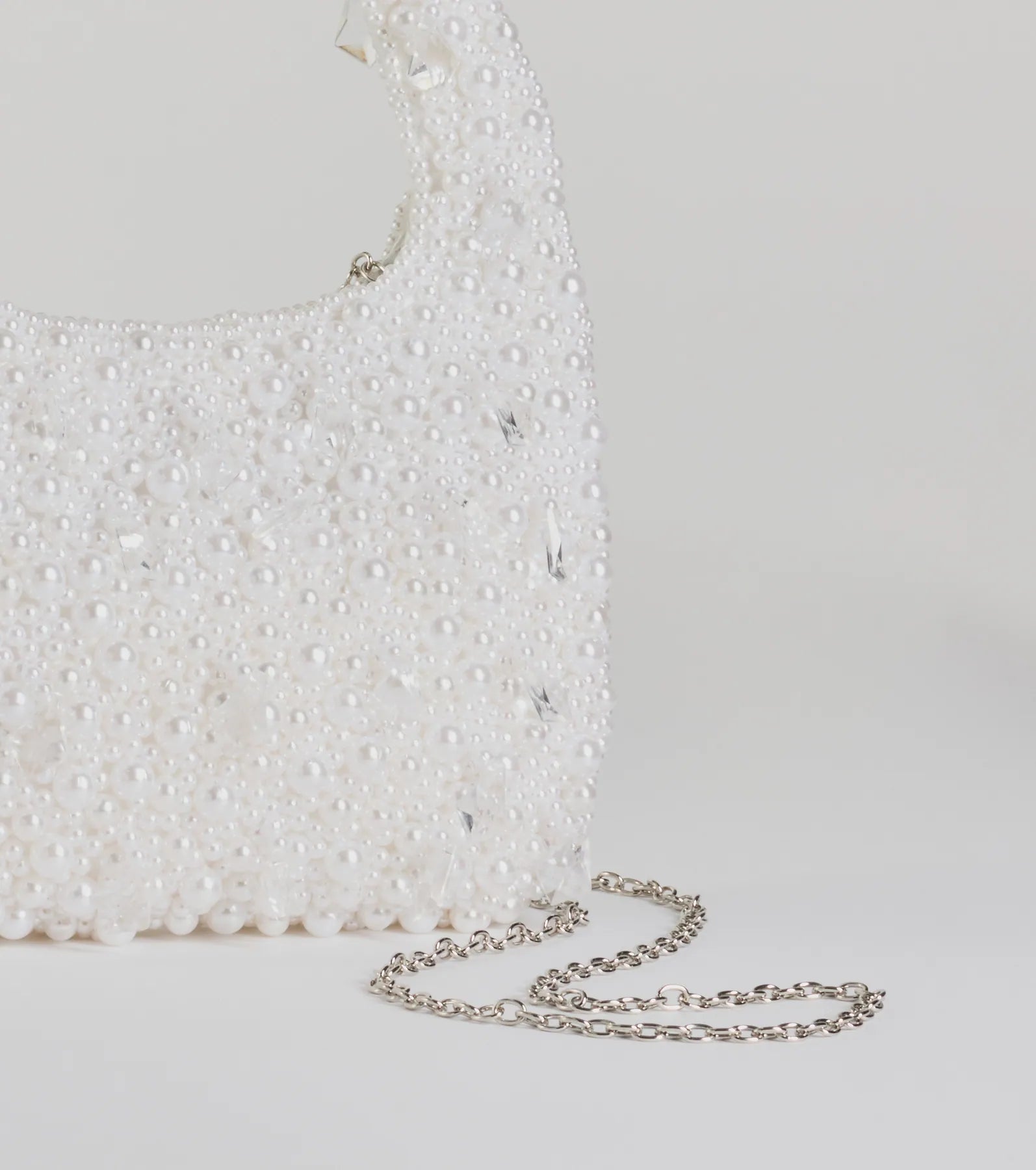 Timeless Chic Beaded Faux Pearl Handbag