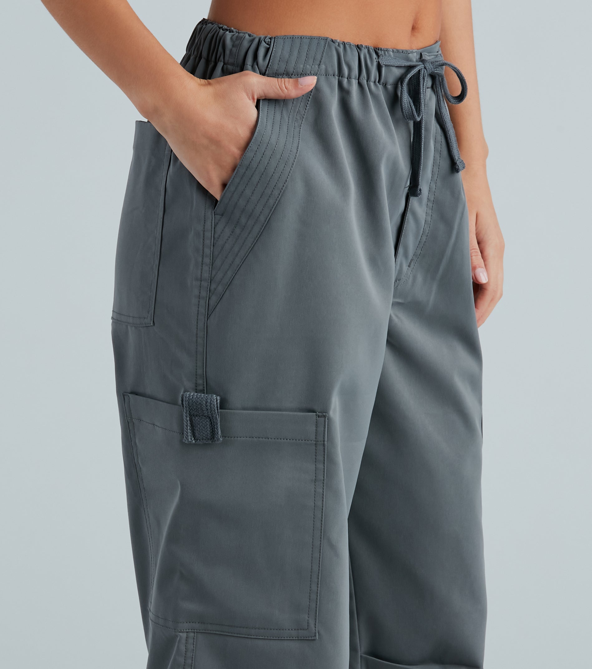 Movin' On Up High-Rise Parachute Cargo Pants