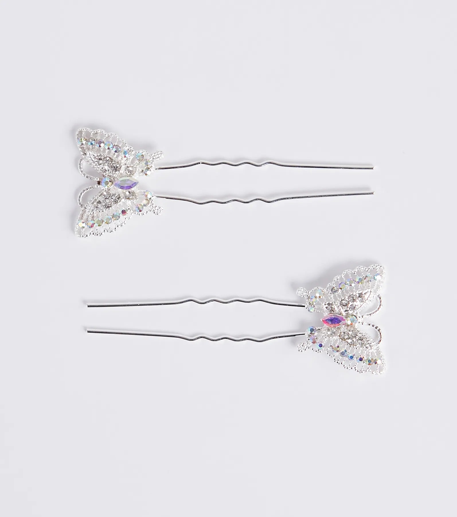 Ethereal Glamour Rhinestone Butterfly Hair Pins