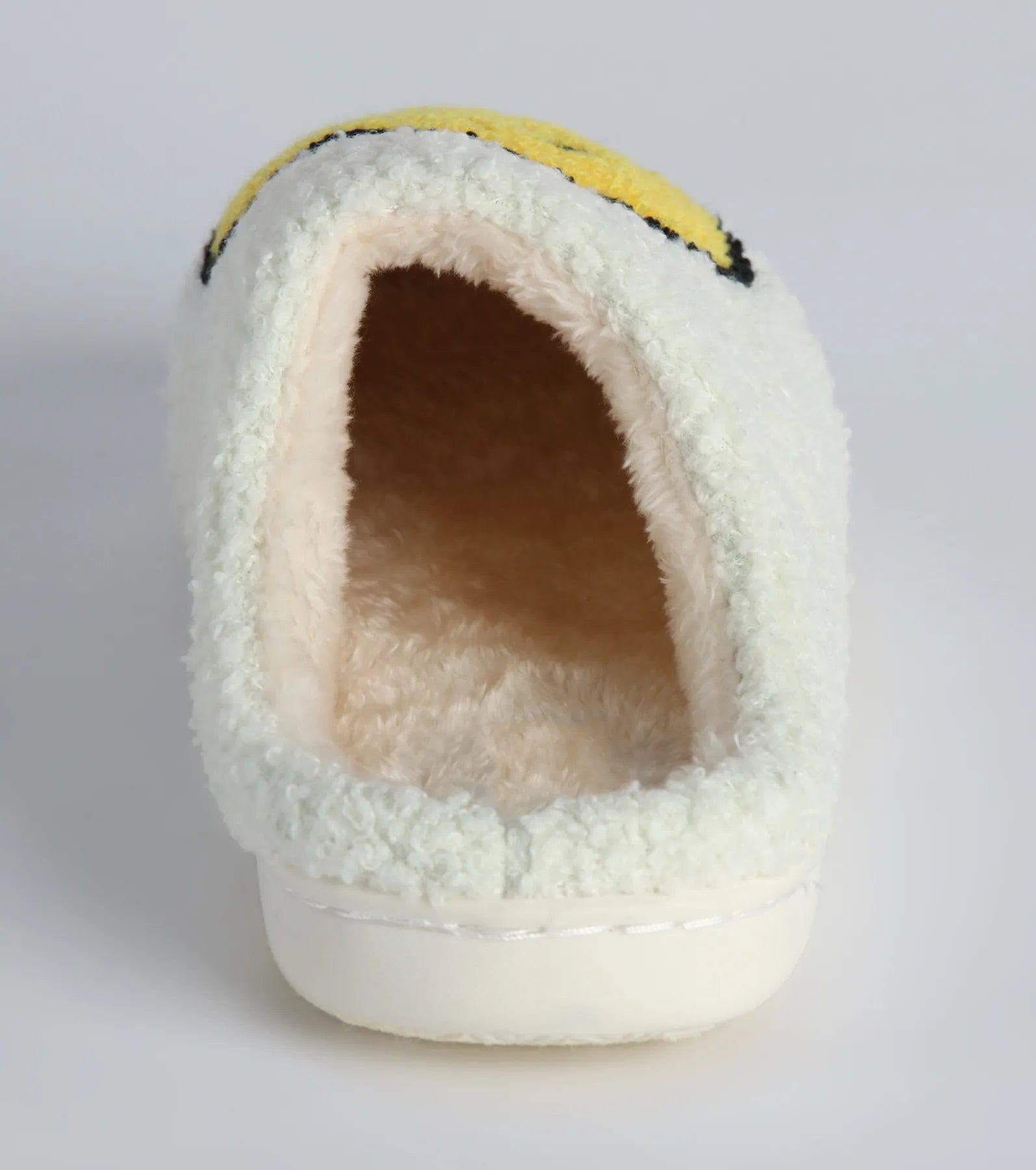 Happy Face Faux Sherpa Slippers