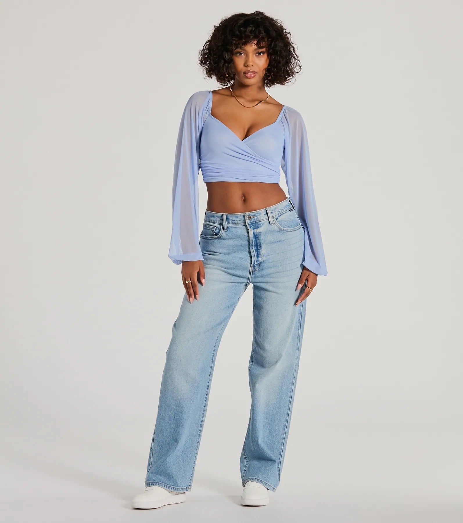 Ahead Of The Trend Surplice V-Neck Crop Top