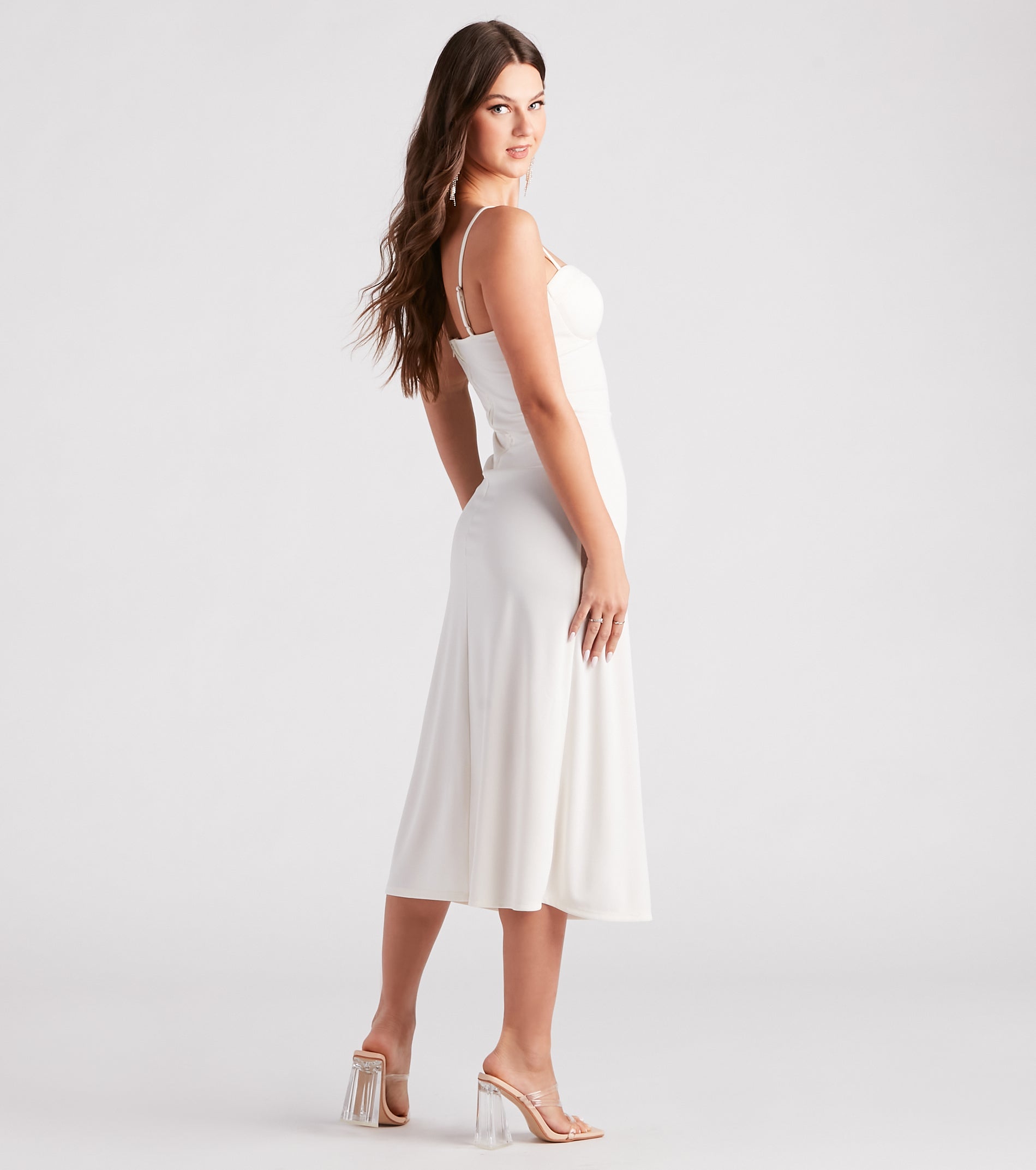 Passport To Love Crepe A-Line Midi Dress