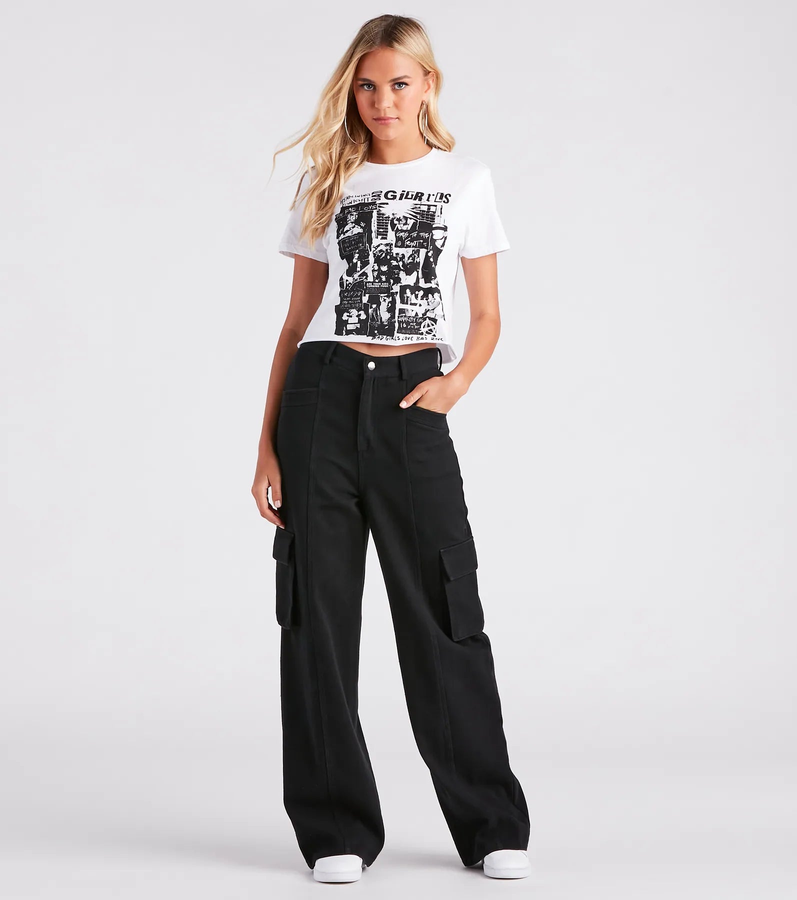 Punk Rock Girl Cropped Graphic Tee