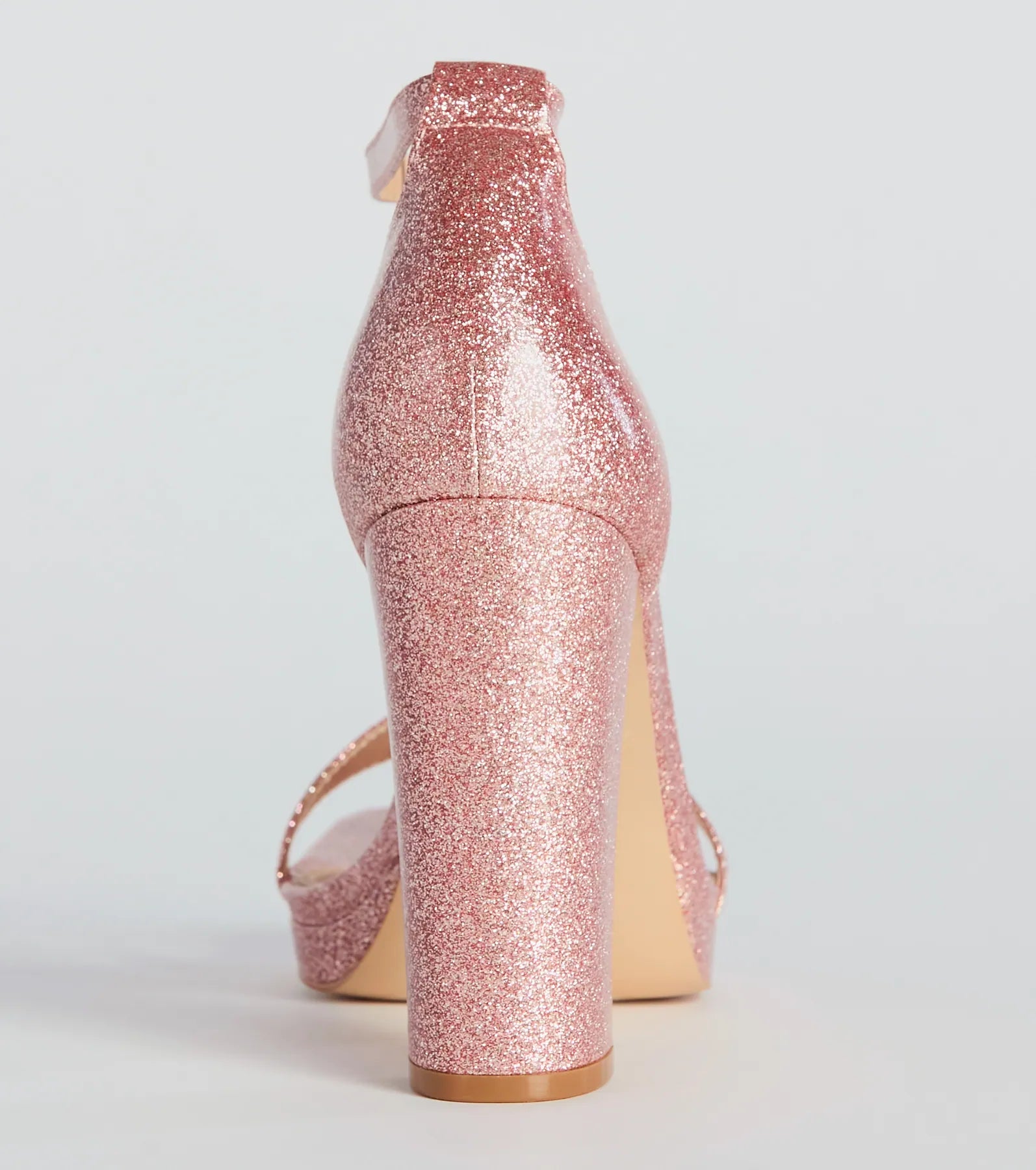 Capture Sparkle Glitter Platform Block Heels