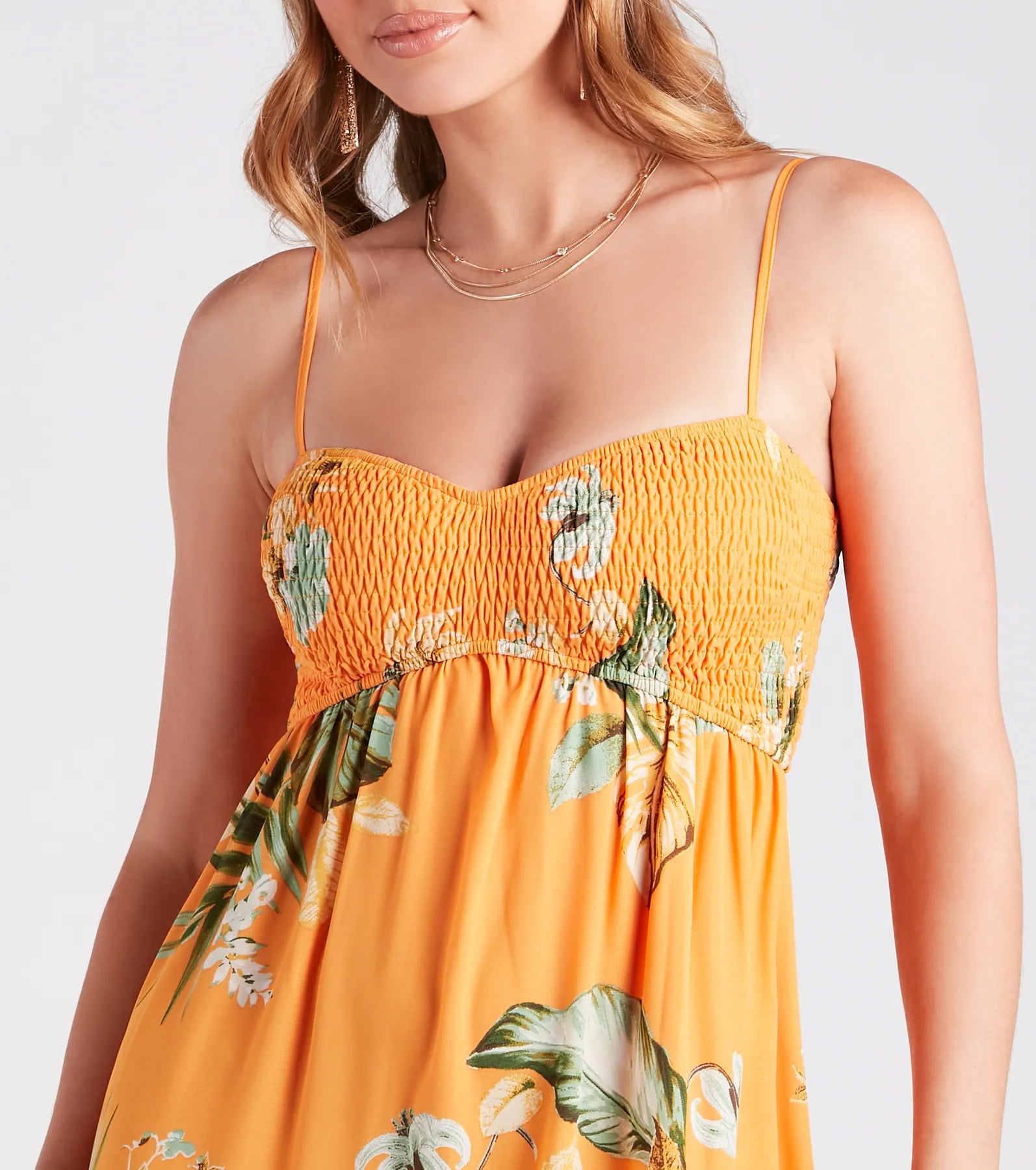 Island Love Tropical Print Maxi Dress